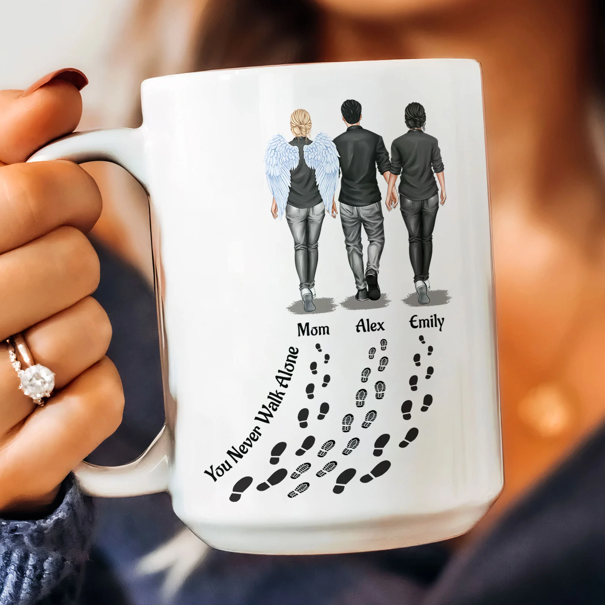 You Never Walk Alone - Memorial Gifts For Loss Of Loved Ones - Personalized Mug - Image 3