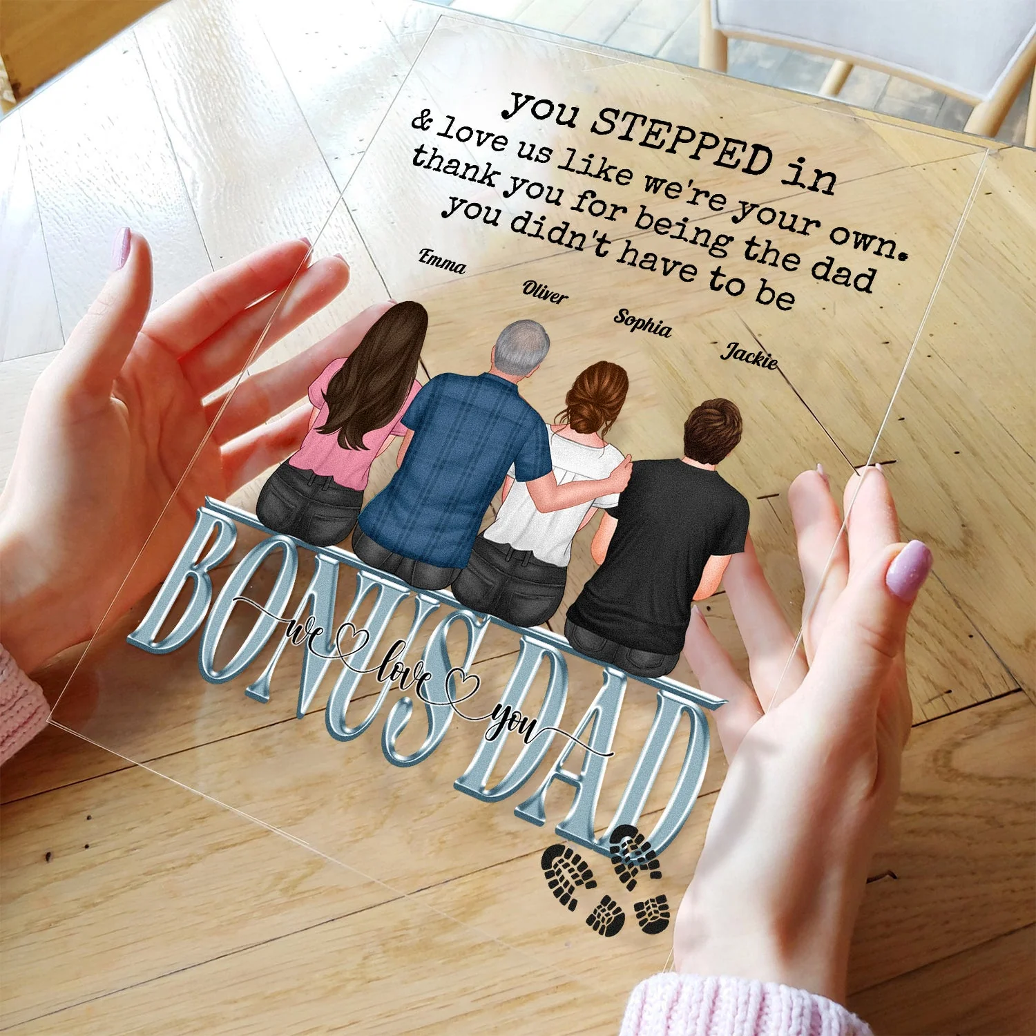 You Stepped In & Love Me Like I'm Your Own - Personalized Acrylic Plaque - Image 3