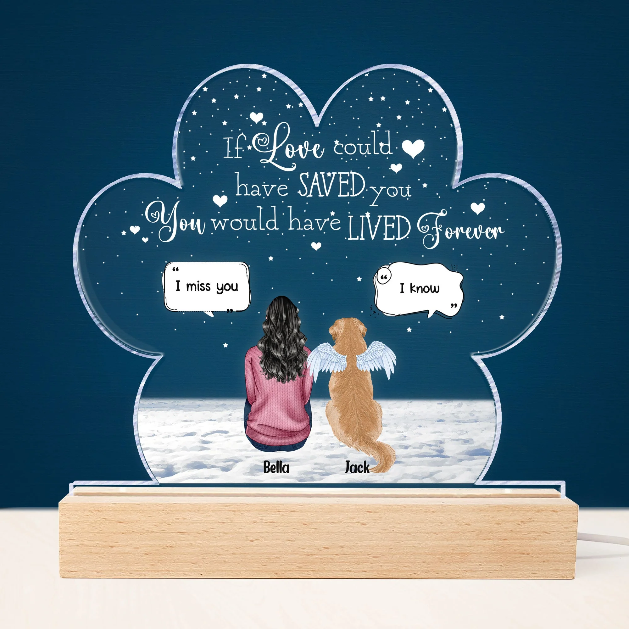 You Were My Favorite Hello And Hardest Goodbye - Personalized LED Light - Image 2