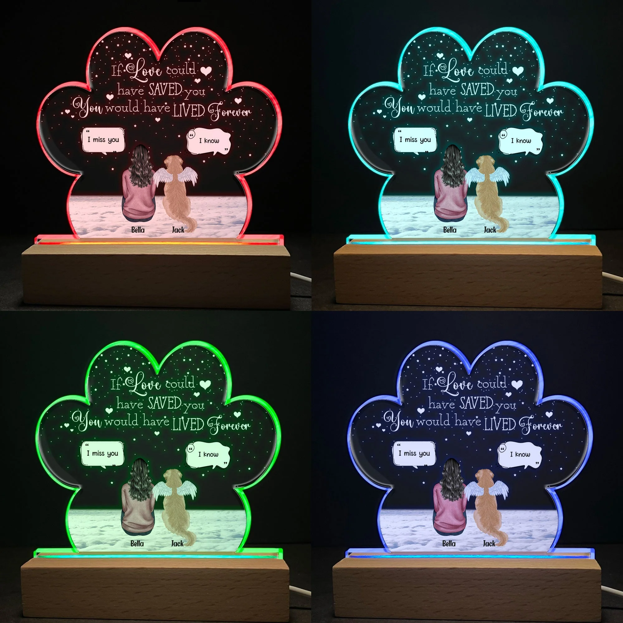 You Were My Favorite Hello And Hardest Goodbye - Personalized LED Light - Image 3