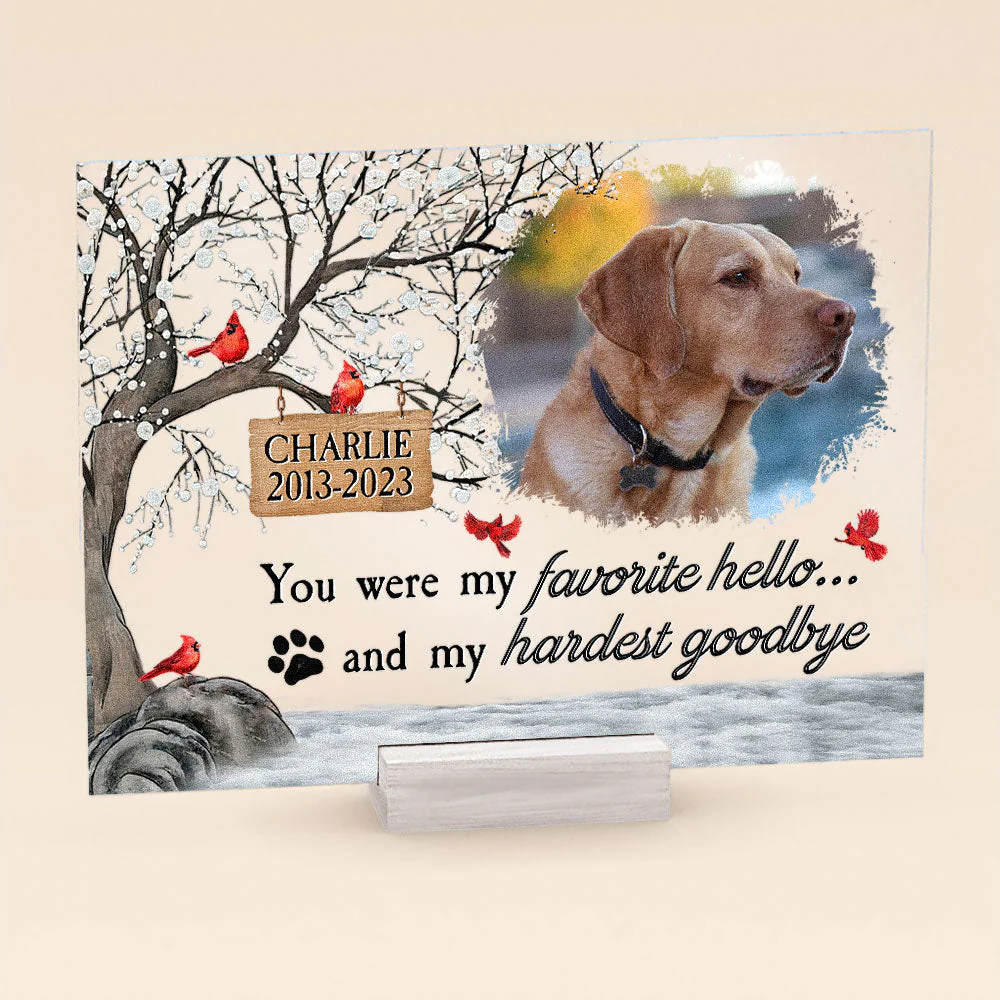 You Were My Favorite Hello And My Hardest Goodbye - Personalized Acrylic Photo Plaque - Image 4