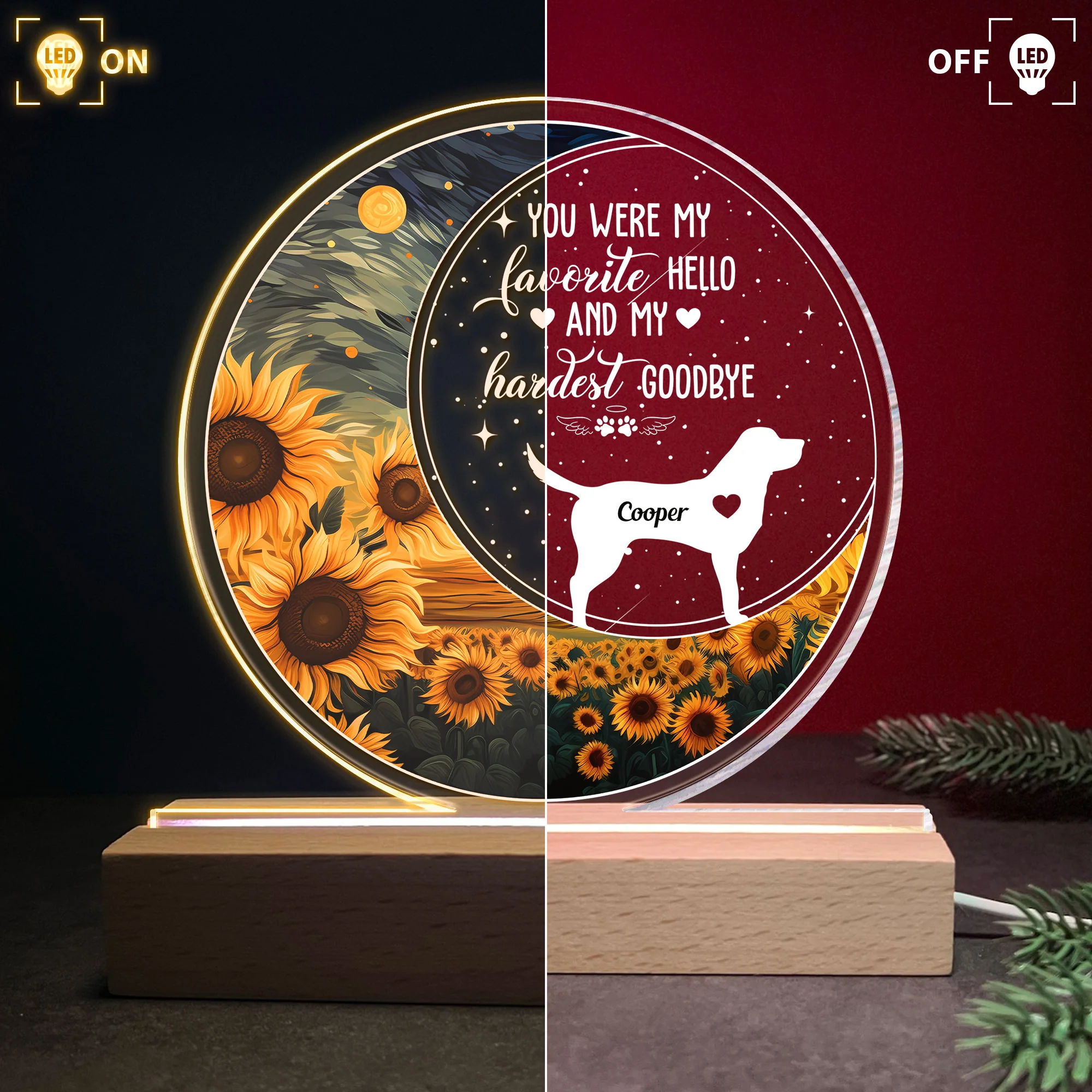 You Were My Favorite Hello & Hardest Goodbye - Personalized LED Light - Image 2