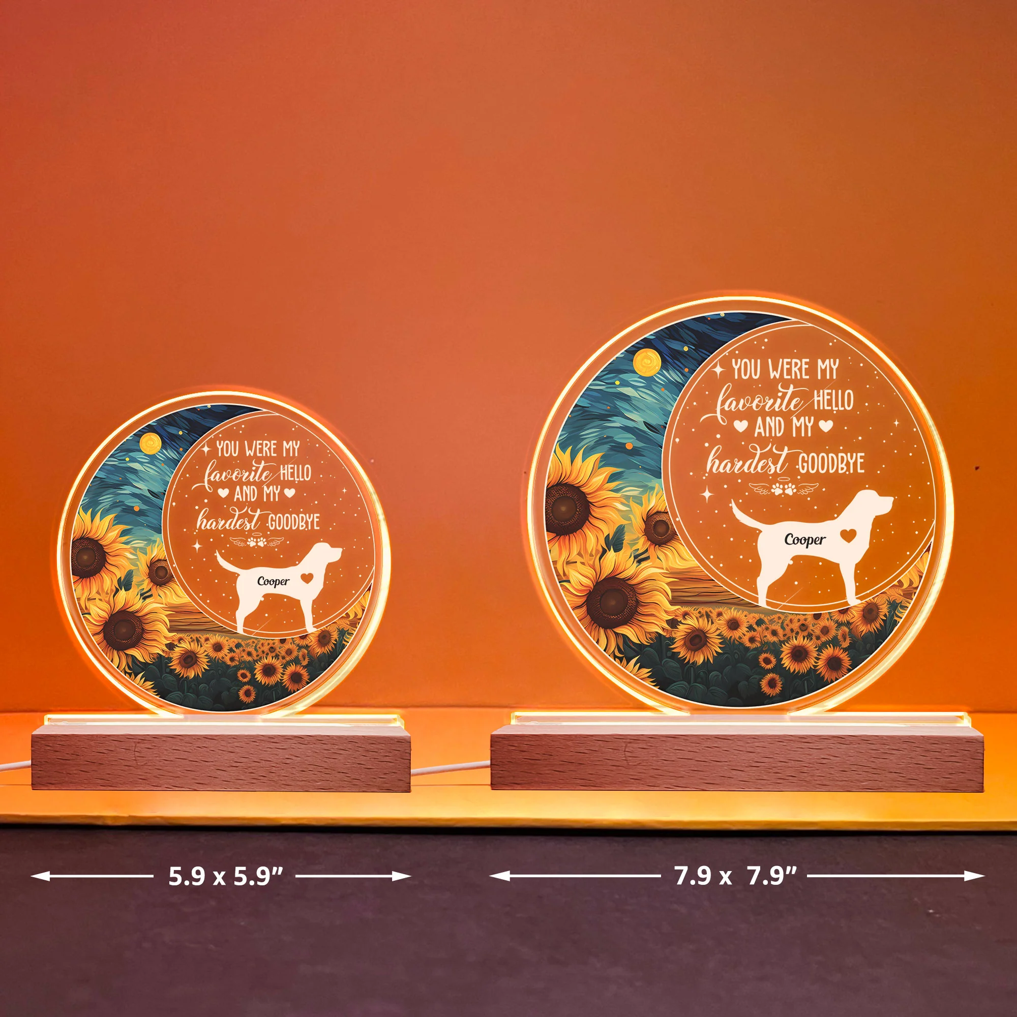 You Were My Favorite Hello & Hardest Goodbye - Personalized LED Light - Image 6