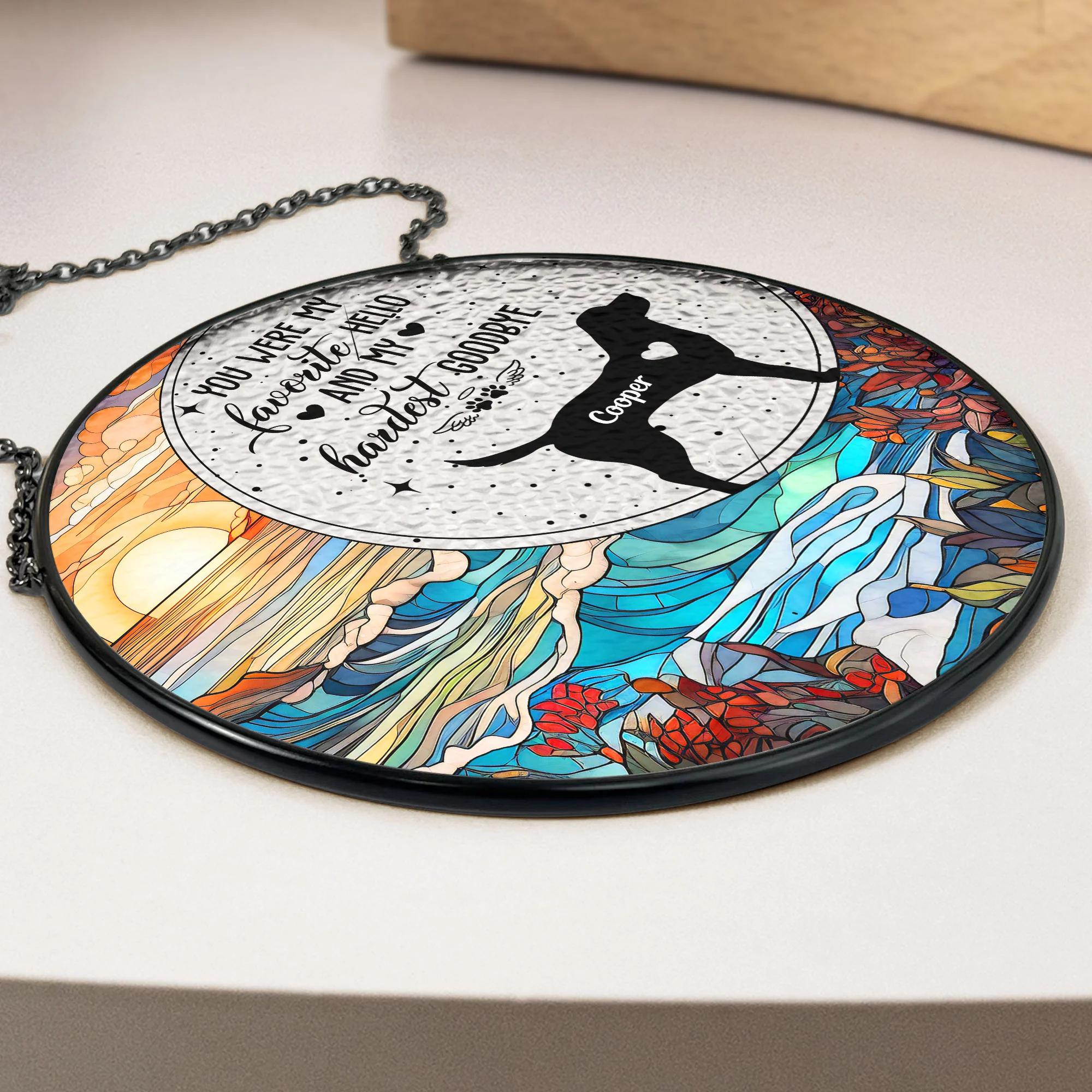 You Were My Favorite Hello - Personalized Stained Glass Window Hanging Suncatcher - Image 3
