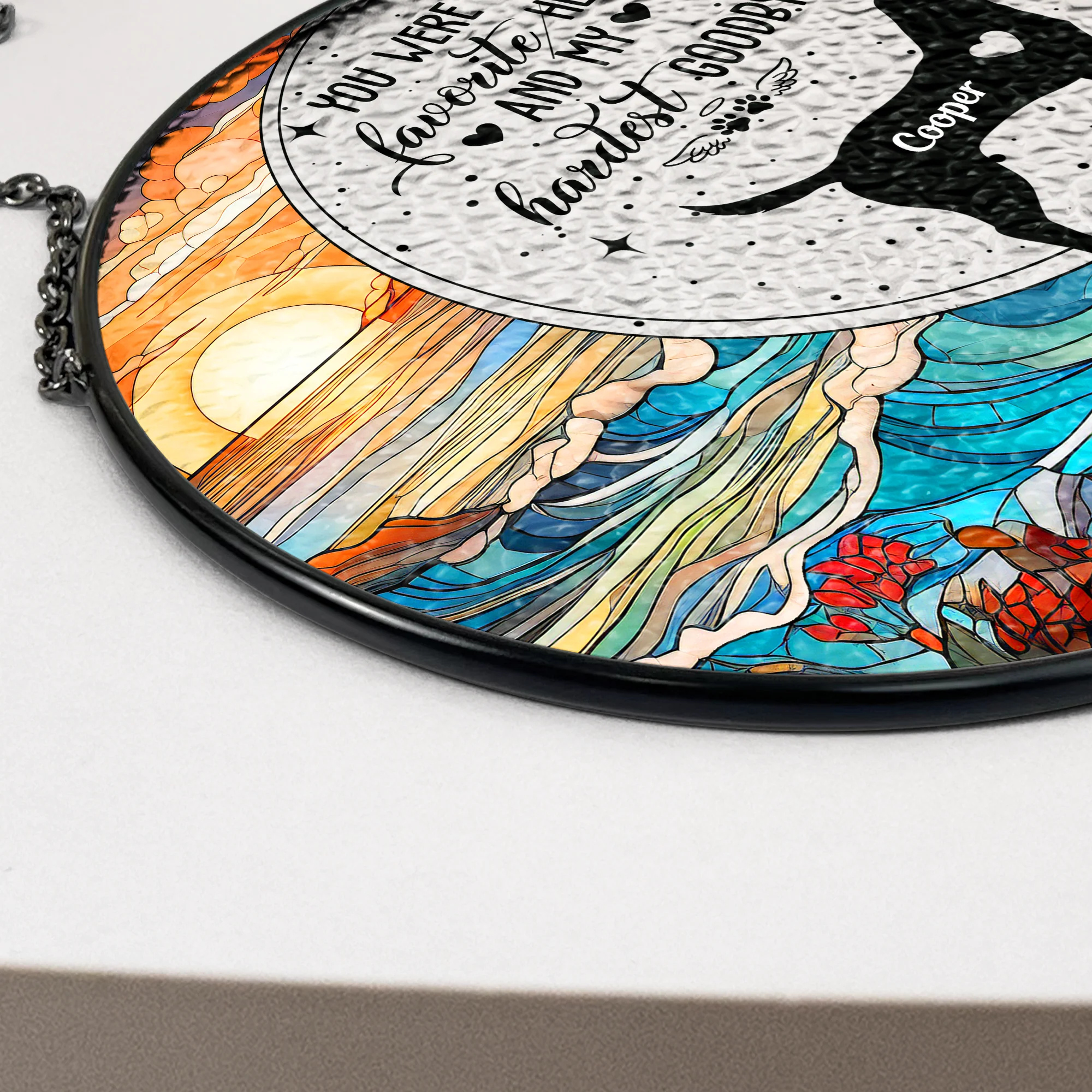 You Were My Favorite Hello - Personalized Stained Glass Window Hanging Suncatcher - Image 4