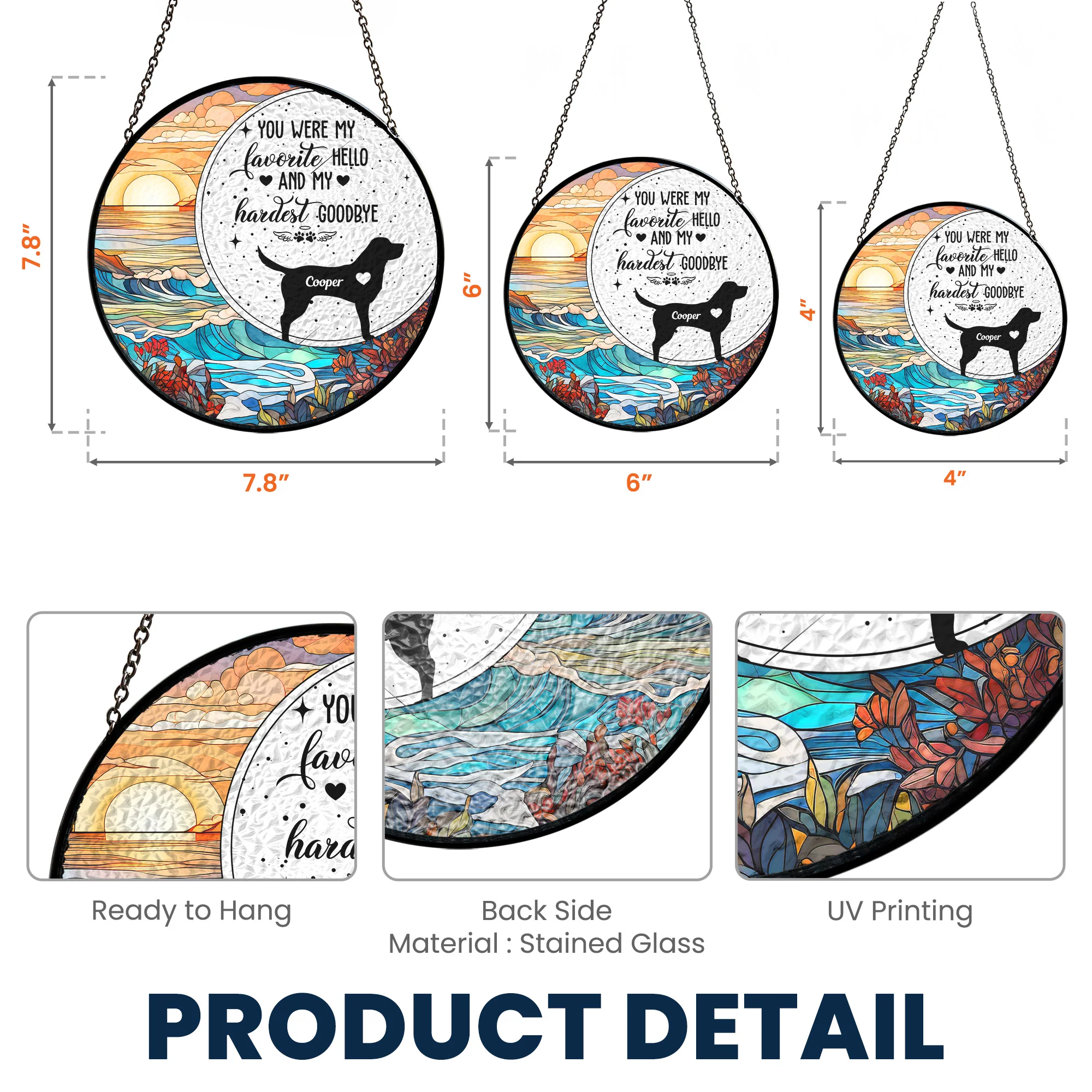 You Were My Favorite Hello - Personalized Stained Glass Window Hanging Suncatcher - Image 5
