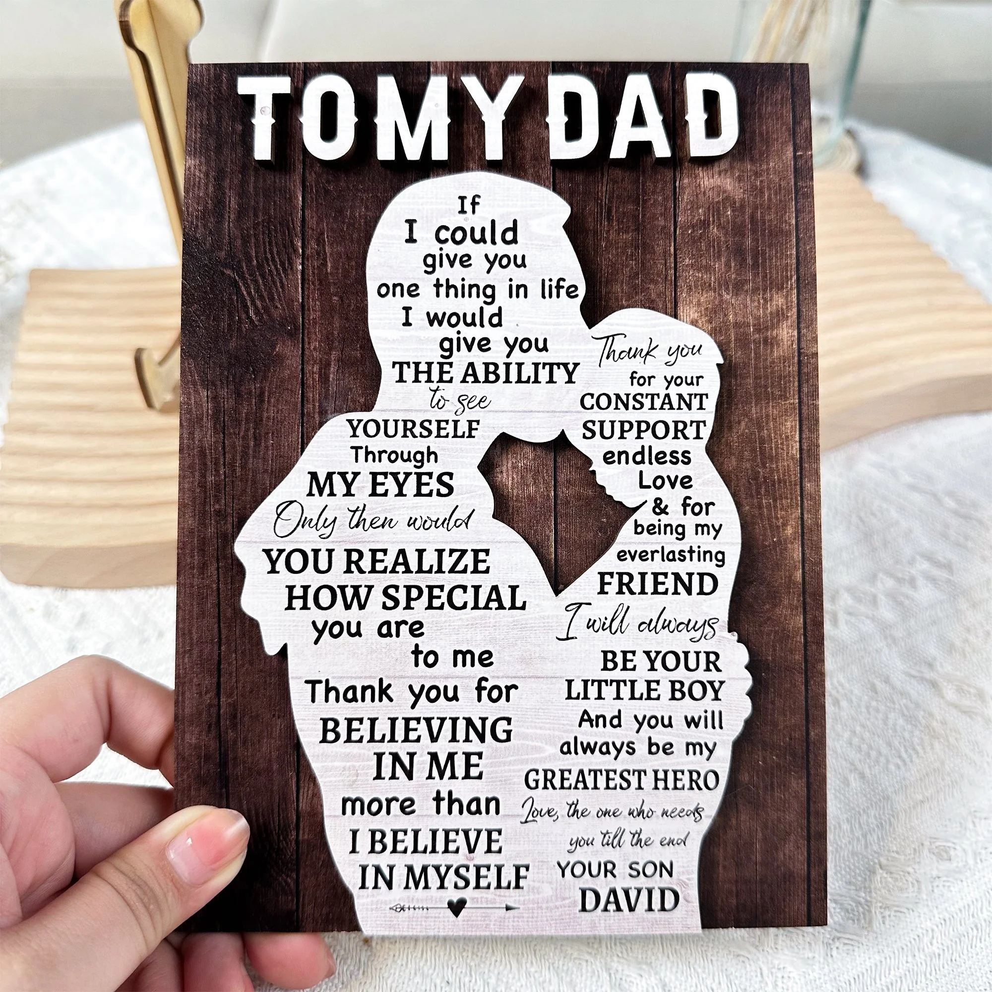You Will Always Be My Hero - Personalized Wooden Plaque - Image 5