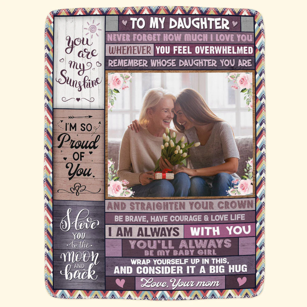 You Will Always Be My Little Girl - Personalized Photo Blanket - Image 2