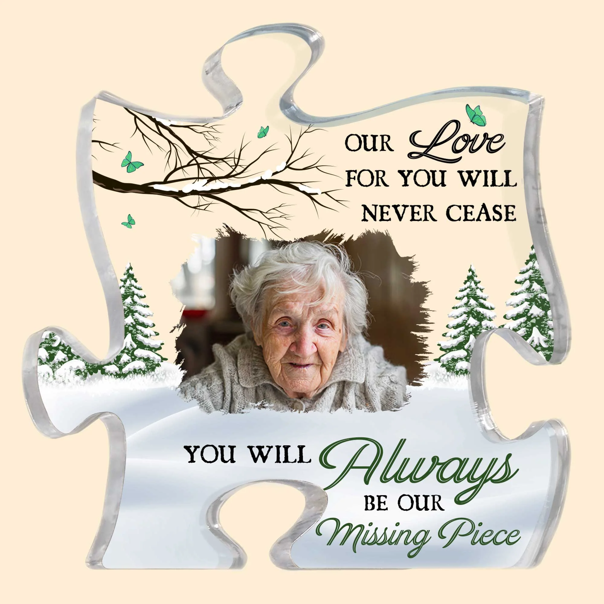 You Will Always Be Our Missing Piece - Personalized Acrylic Photo Plaque - Image 4