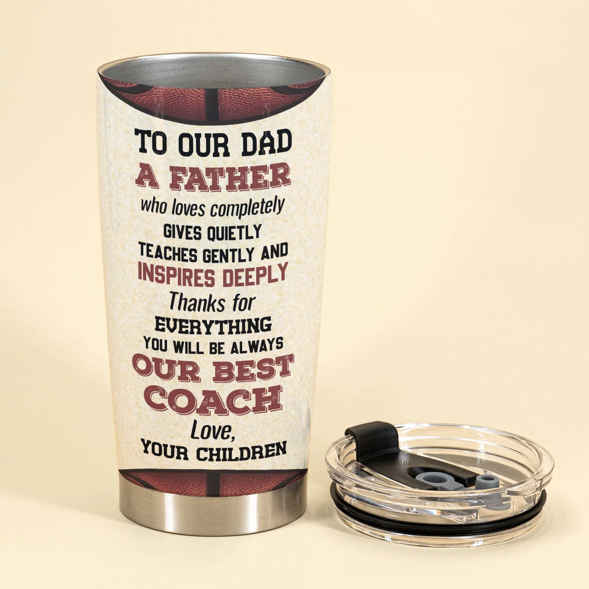 You Will Be Always My Best Coach - Personalized Tumbler Cup - Father's Day, Birthday Gift For Basketball Dad, Father,Basketball Dad Coach - Image 3