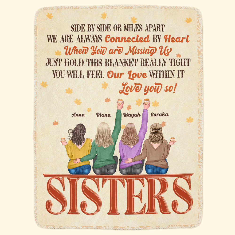 You Will Feel Our Love Within This Blanket - Personalized Blanket - Birthday Gift For Sisters, Besties, Heartwarming Gift, Fall Vibes - Image 3