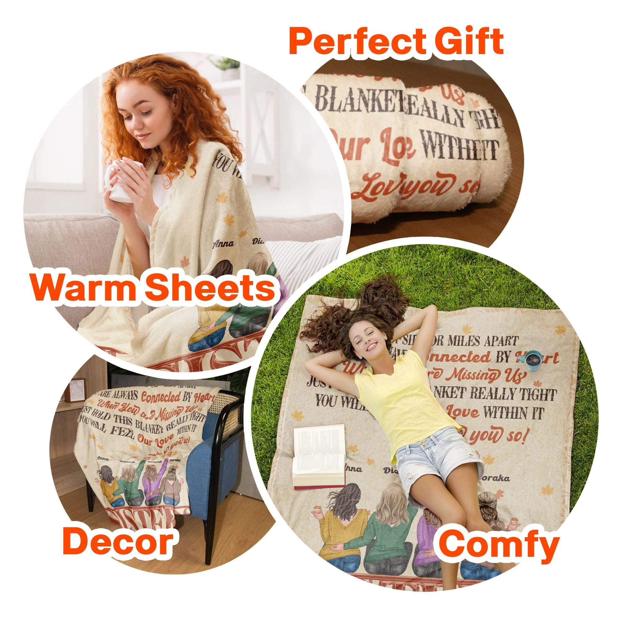 You Will Feel Our Love Within This Blanket - Personalized Blanket - Birthday Gift For Sisters, Besties, Heartwarming Gift, Fall Vibes - Image 6