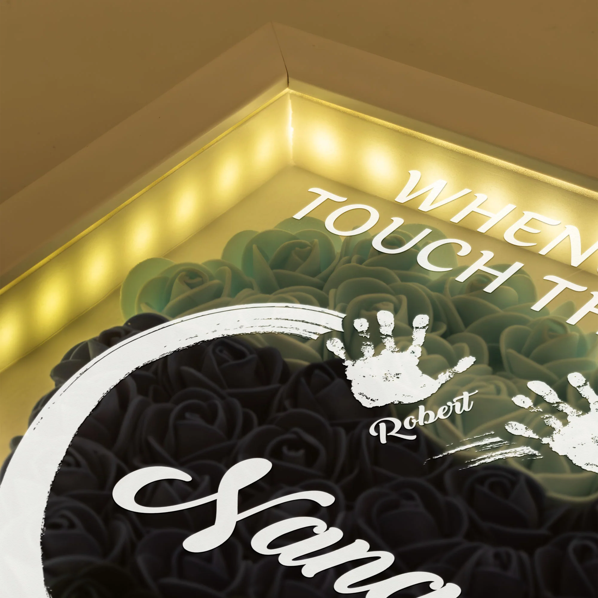 You Will Know That We Love You - Personalized Flower Shadow Box With LED Light - Image 2