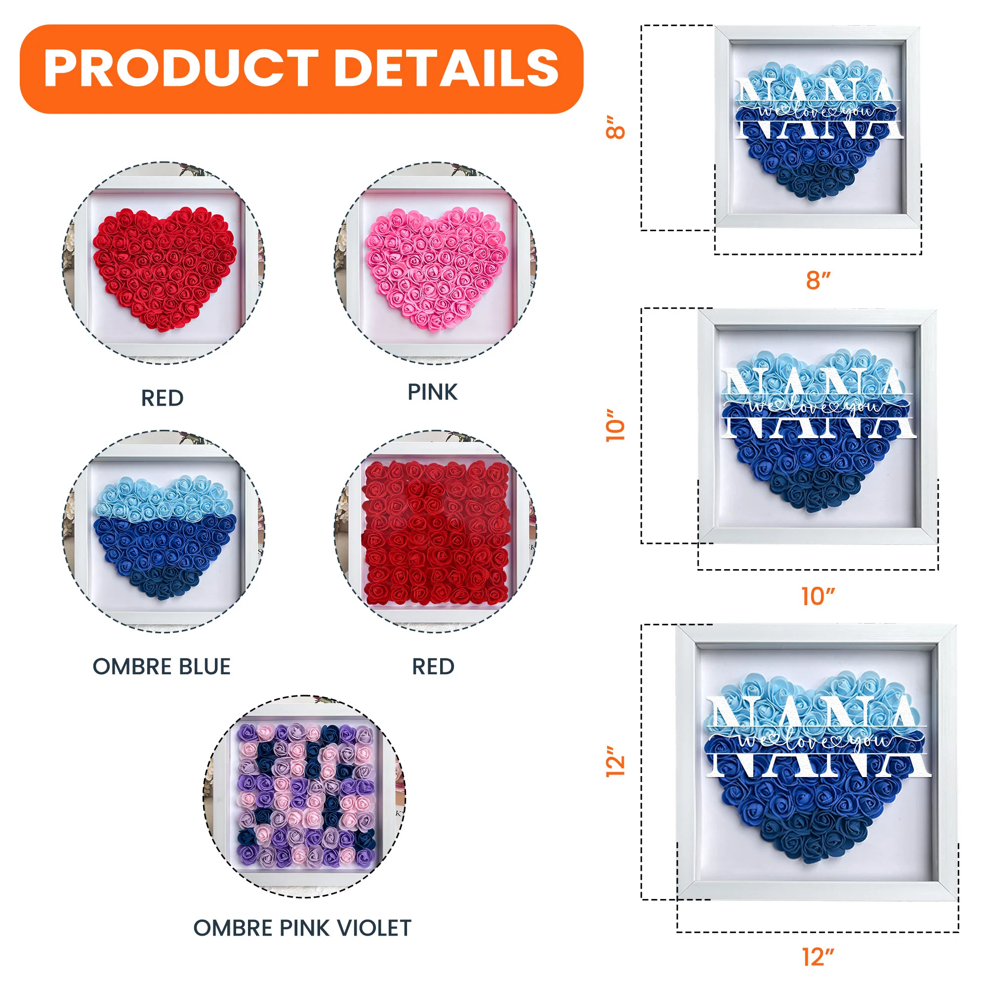 You Will Know That We Love You - Personalized Flower Shadow Box With LED Light - Image 6