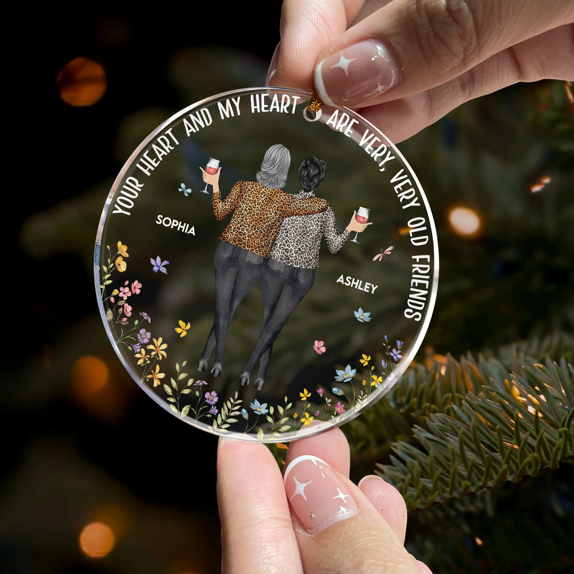 Your Heart And My Heart Are Very Old Friends - Personalized Acrylic Ornament - Image 2