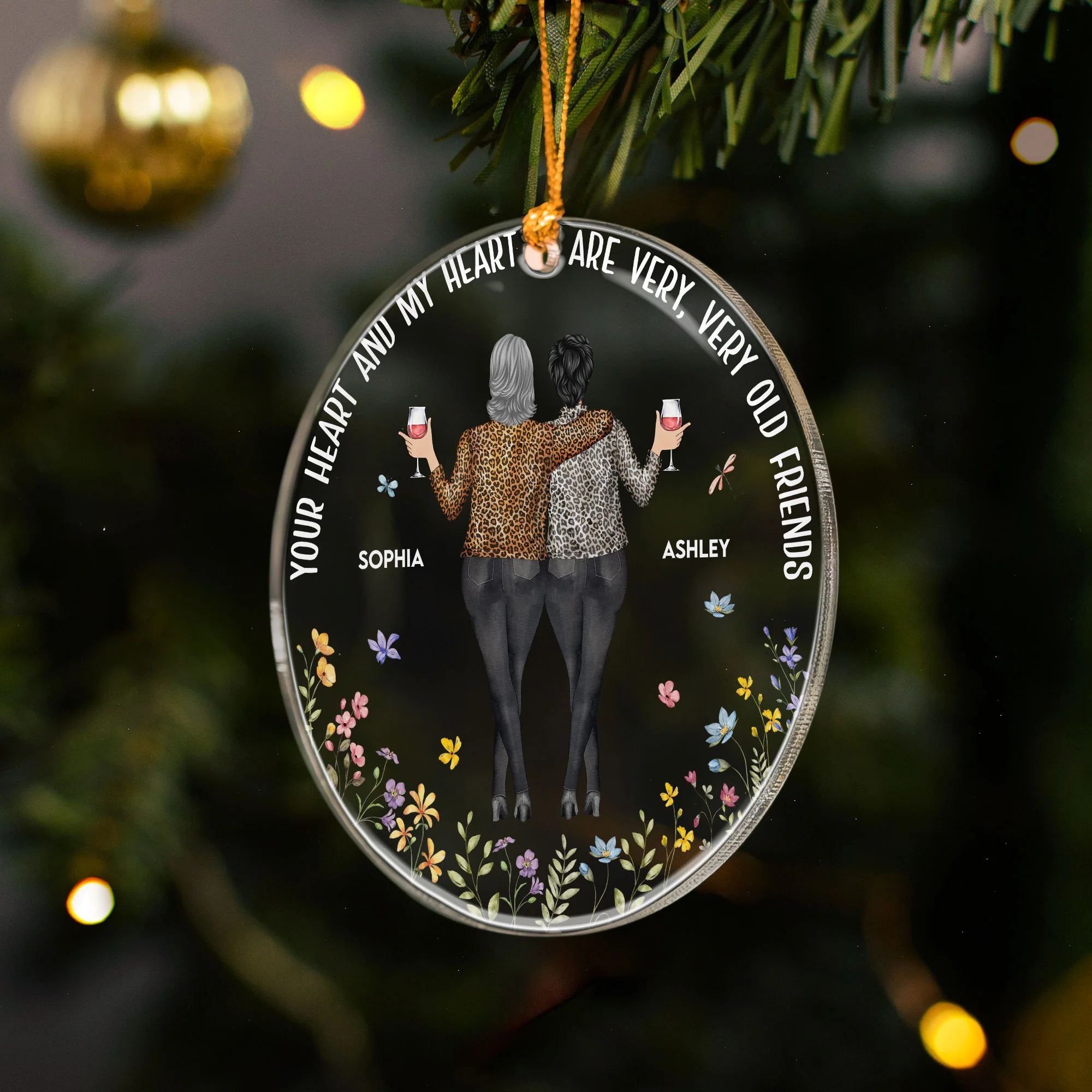 Your Heart And My Heart Are Very Old Friends - Personalized Acrylic Ornament - Image 3