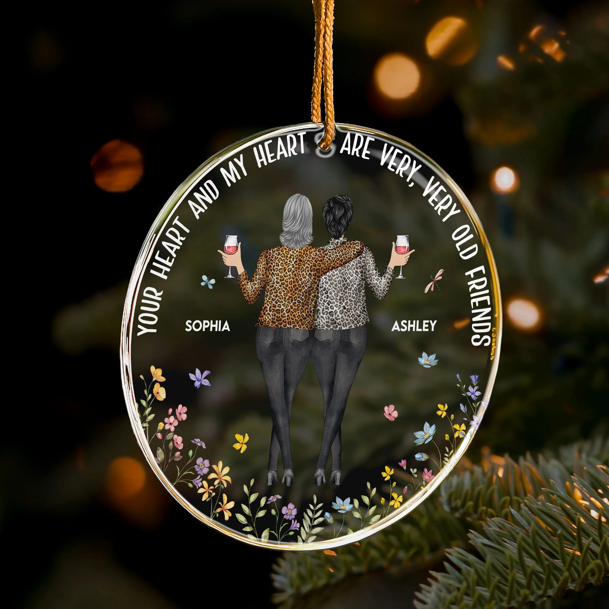 Your Heart And My Heart Are Very Old Friends - Personalized Acrylic Ornament - Image 4