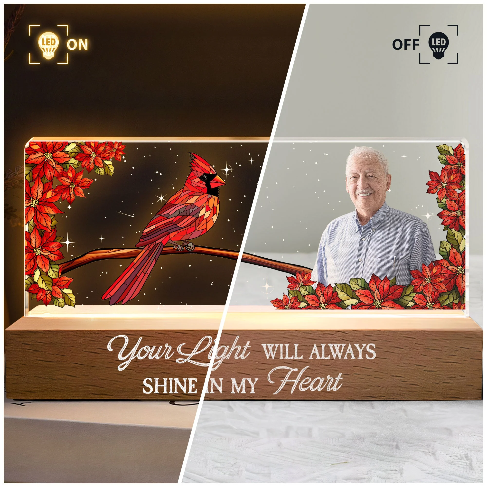 Your Light Will Always Shine In My Heart - Personalized LED Night Light - Image 4