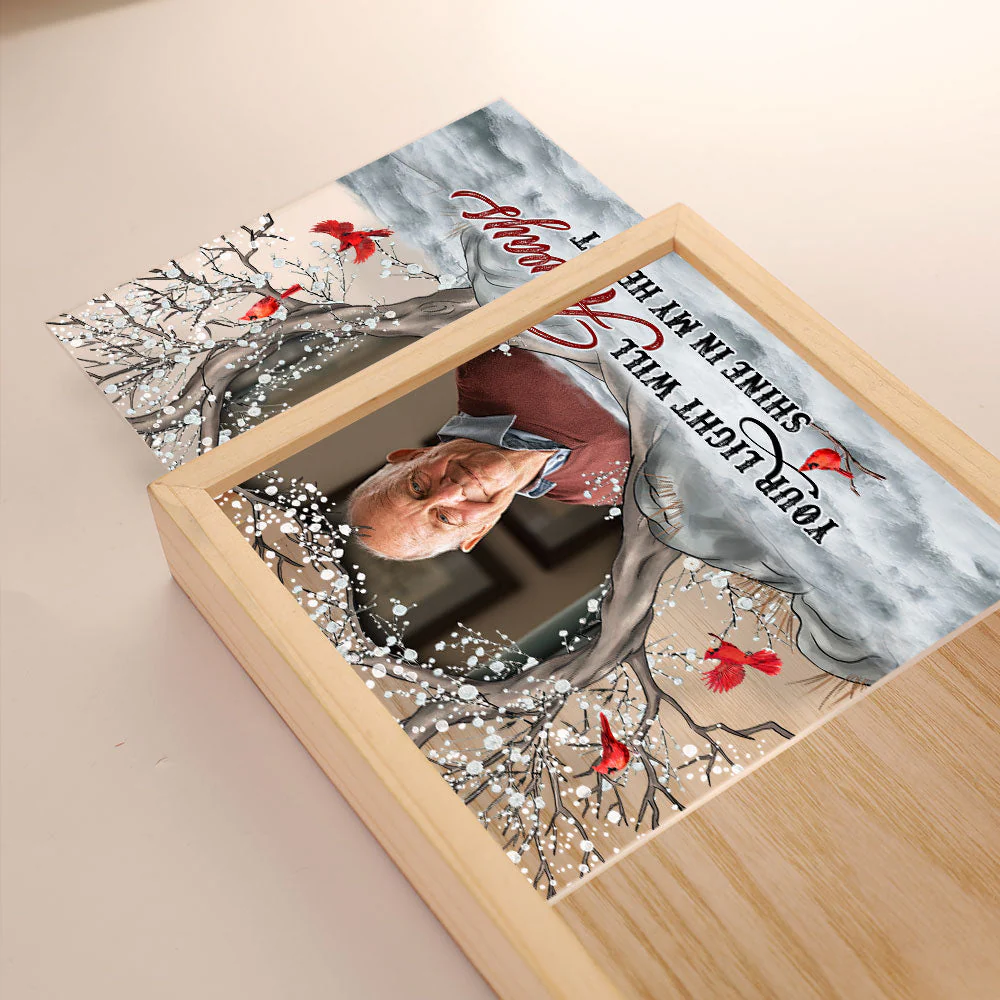Your Light Will Always Shine In My Heart - Personalized Photo Frame Light Box - Image 5
