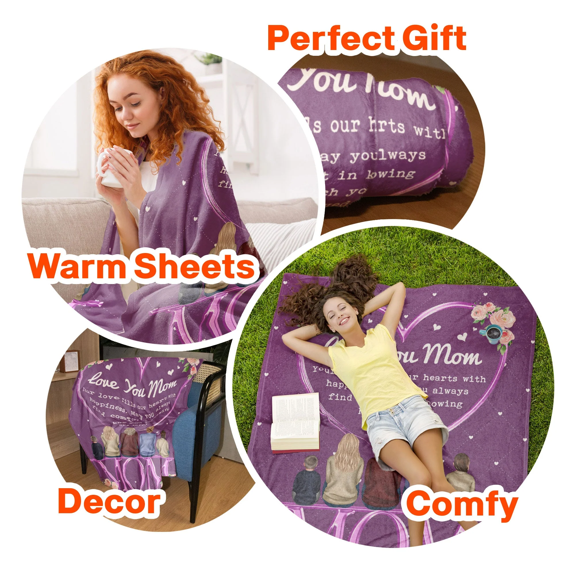 Your Love Fills Our Hearts With Happiness - Personalized Blanket - Mother's Day, Loving Gift For Mom, Mother, Mommy - Image 4