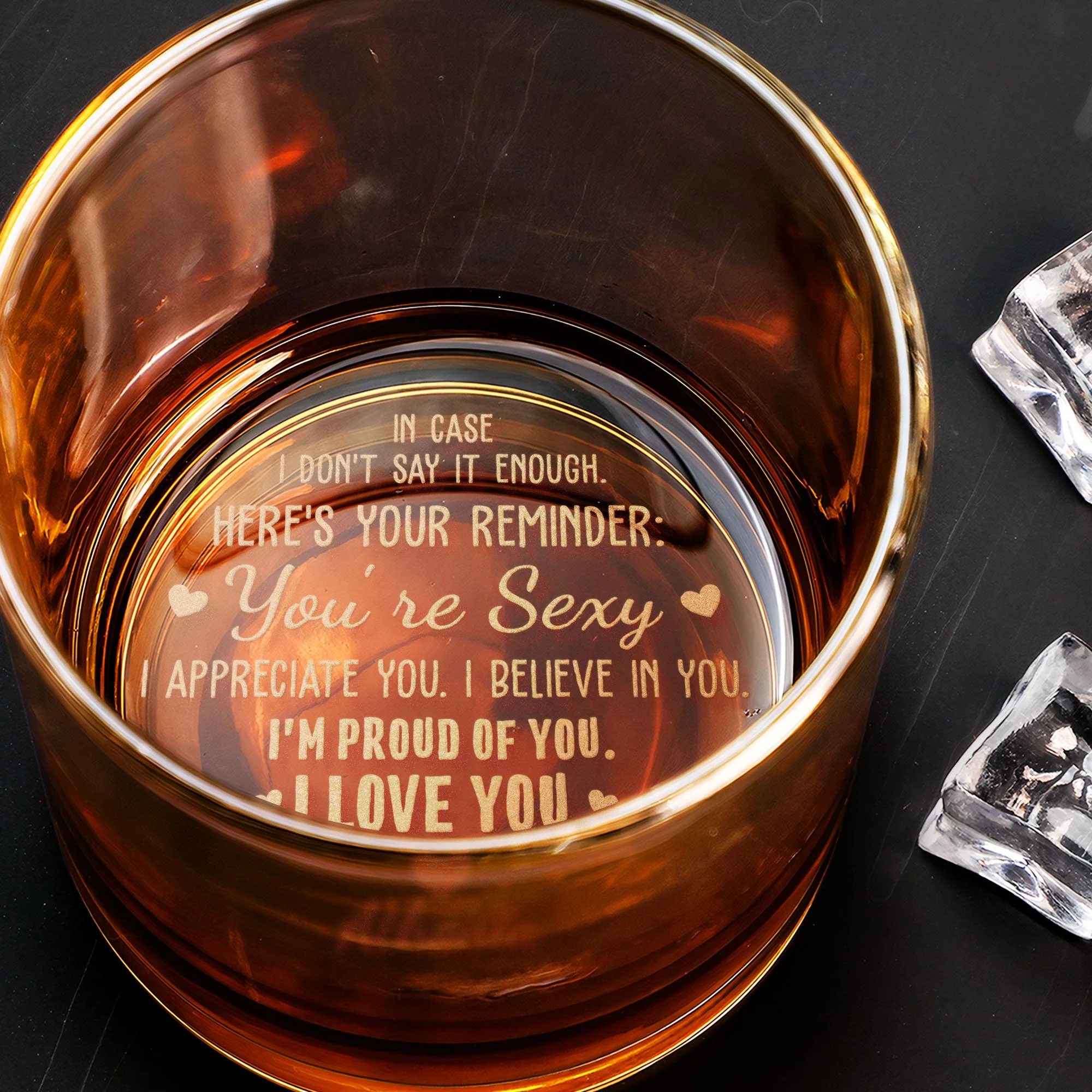 Your Reminder Gift For Couples, Husband - Personalized Engraved Whiskey Glass - Image 3