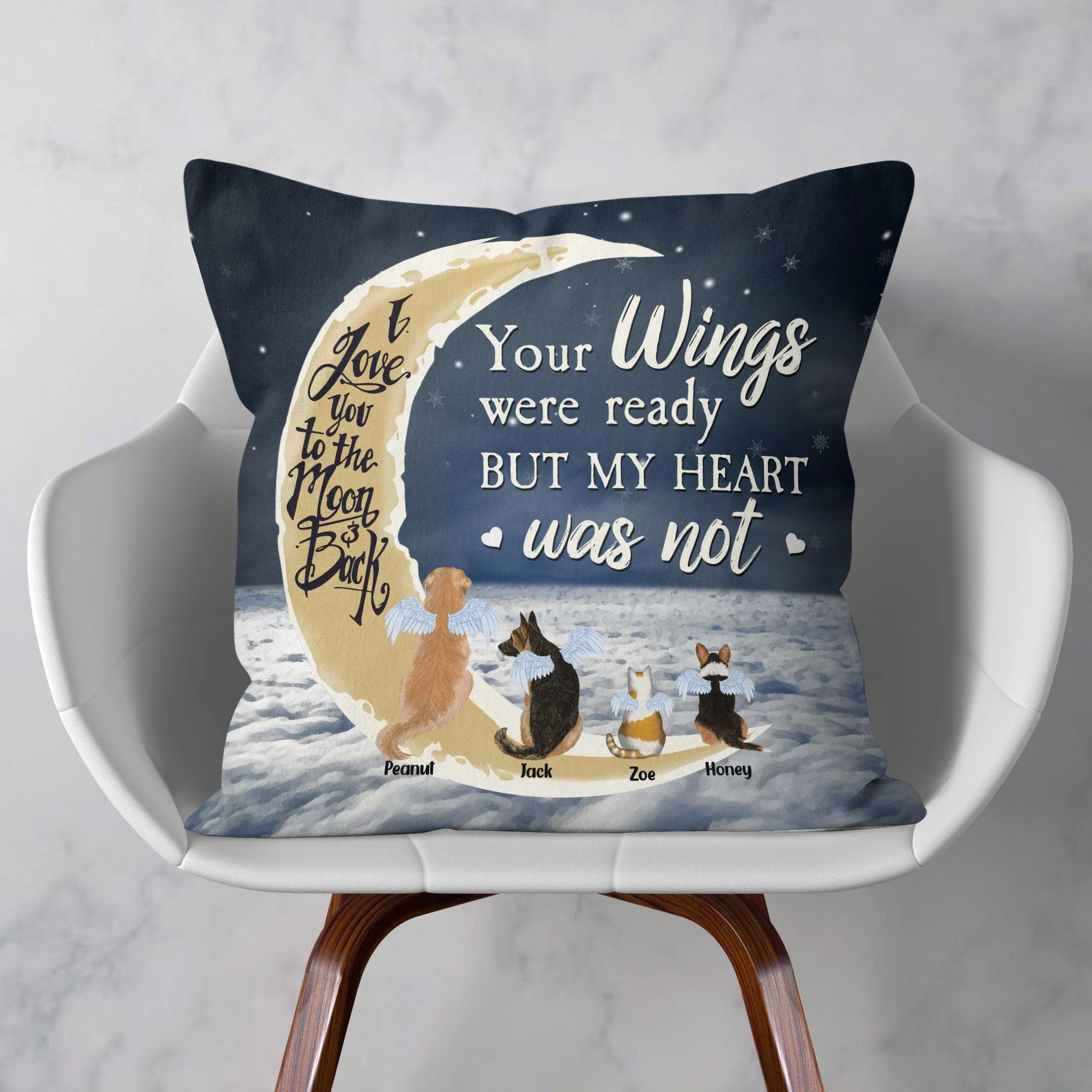 Your Wings Were Ready But My Heart Was Not - Personalized Pillow (Insert Included) - Image 2