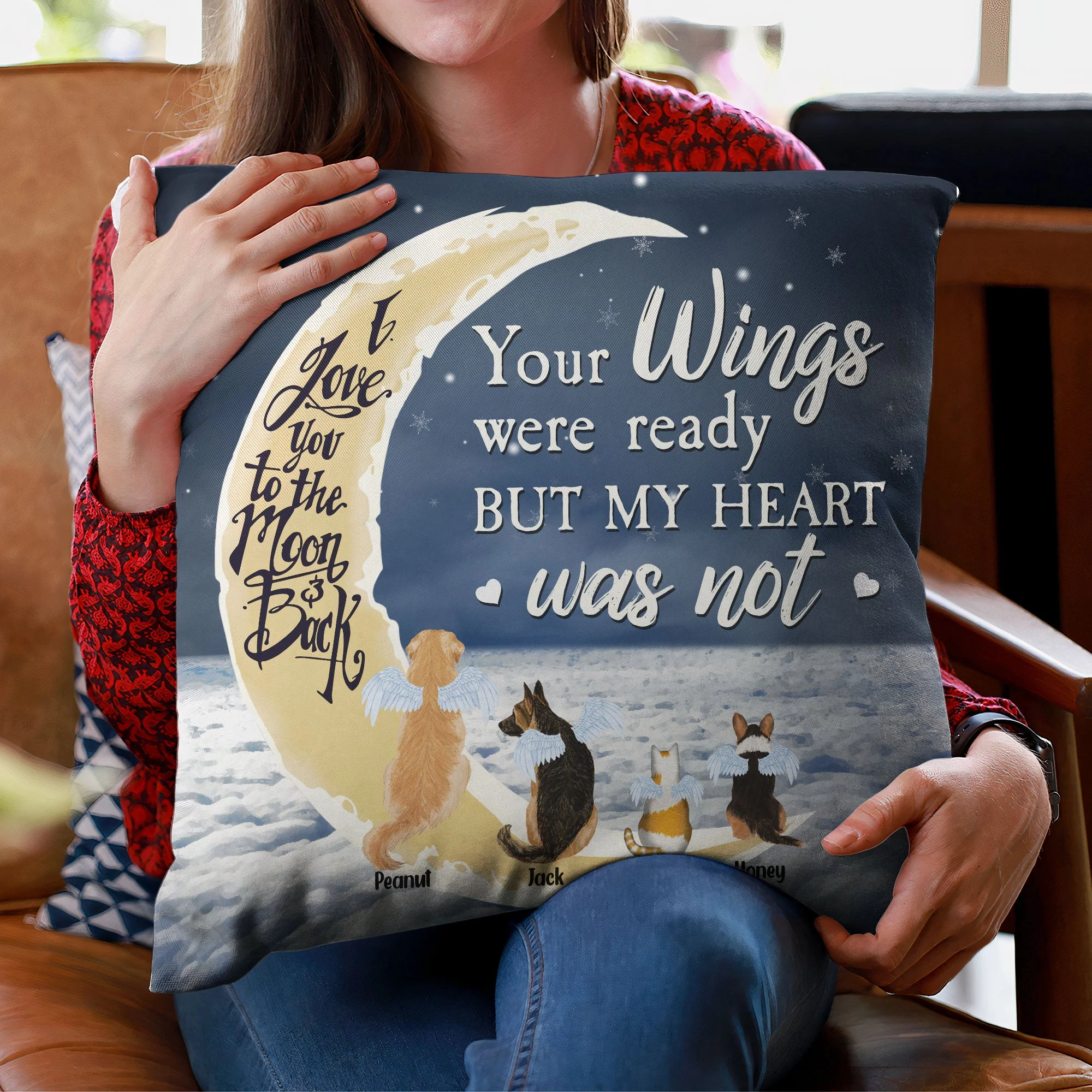 Your Wings Were Ready But My Heart Was Not - Personalized Pillow (Insert Included) - Image 3