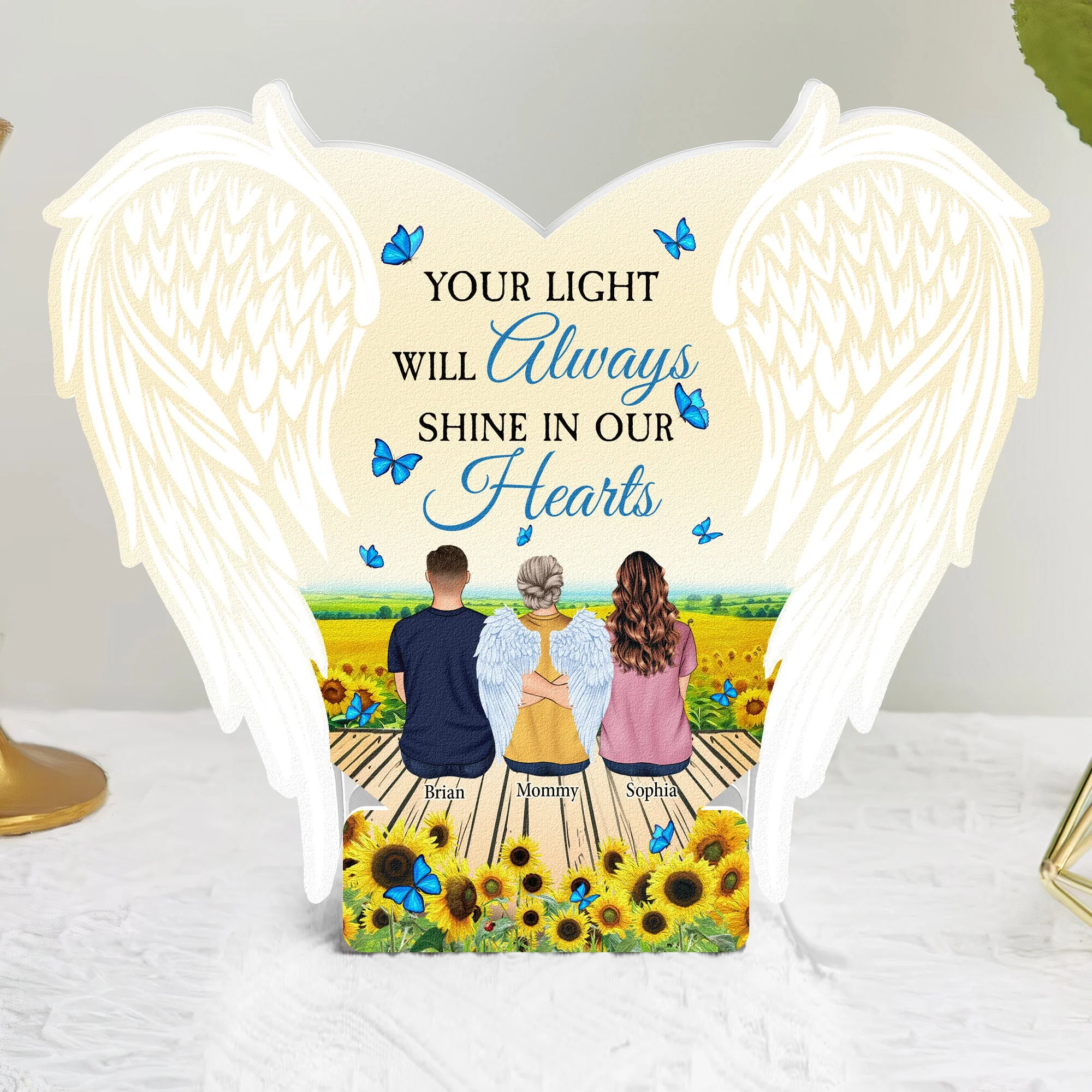 Your Wings Were Ready But Our Hearts Were Not - Personalized Light Box - Image 2