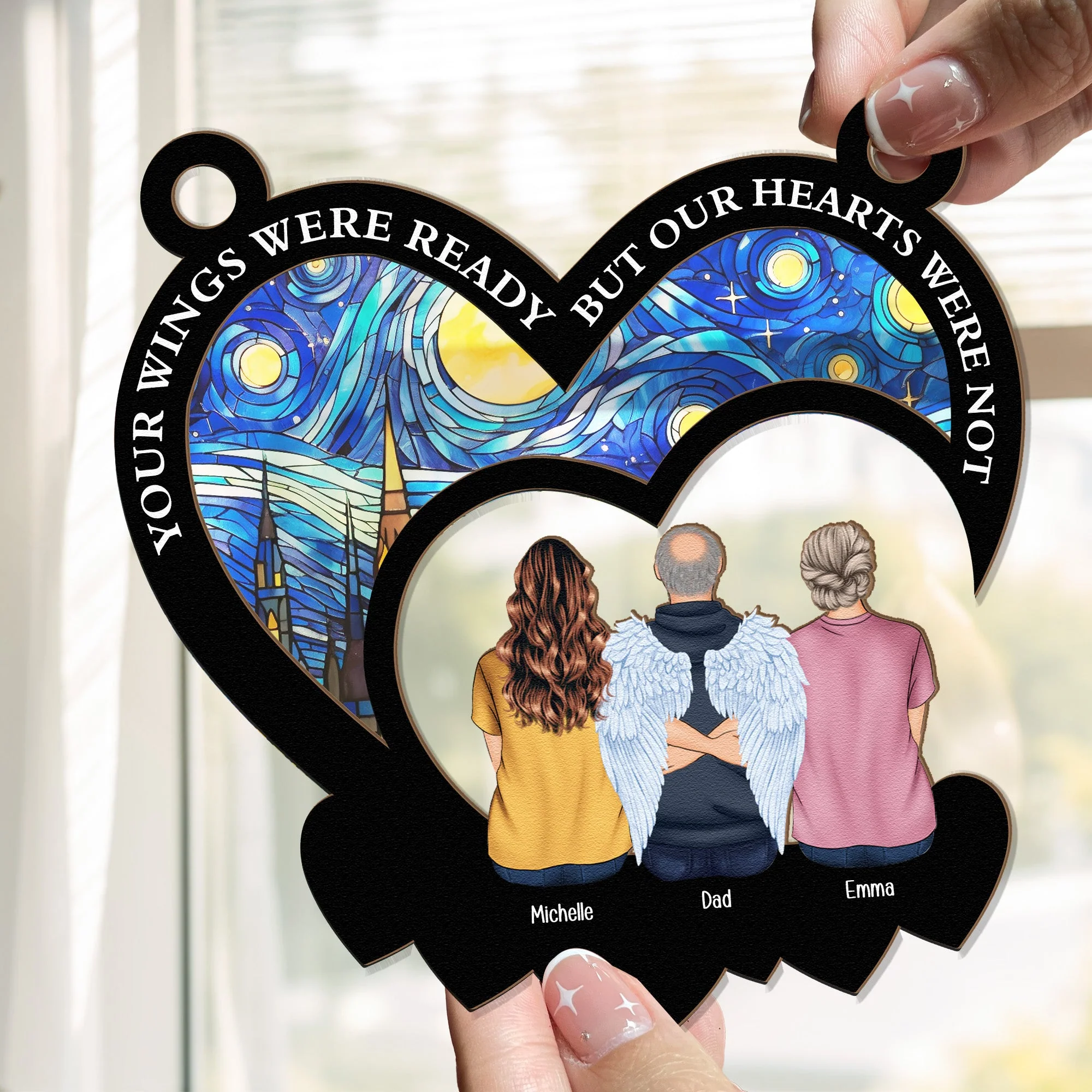 Your Wings Were Ready - Personalized Window Hanging Suncatcher Ornament - Image 2