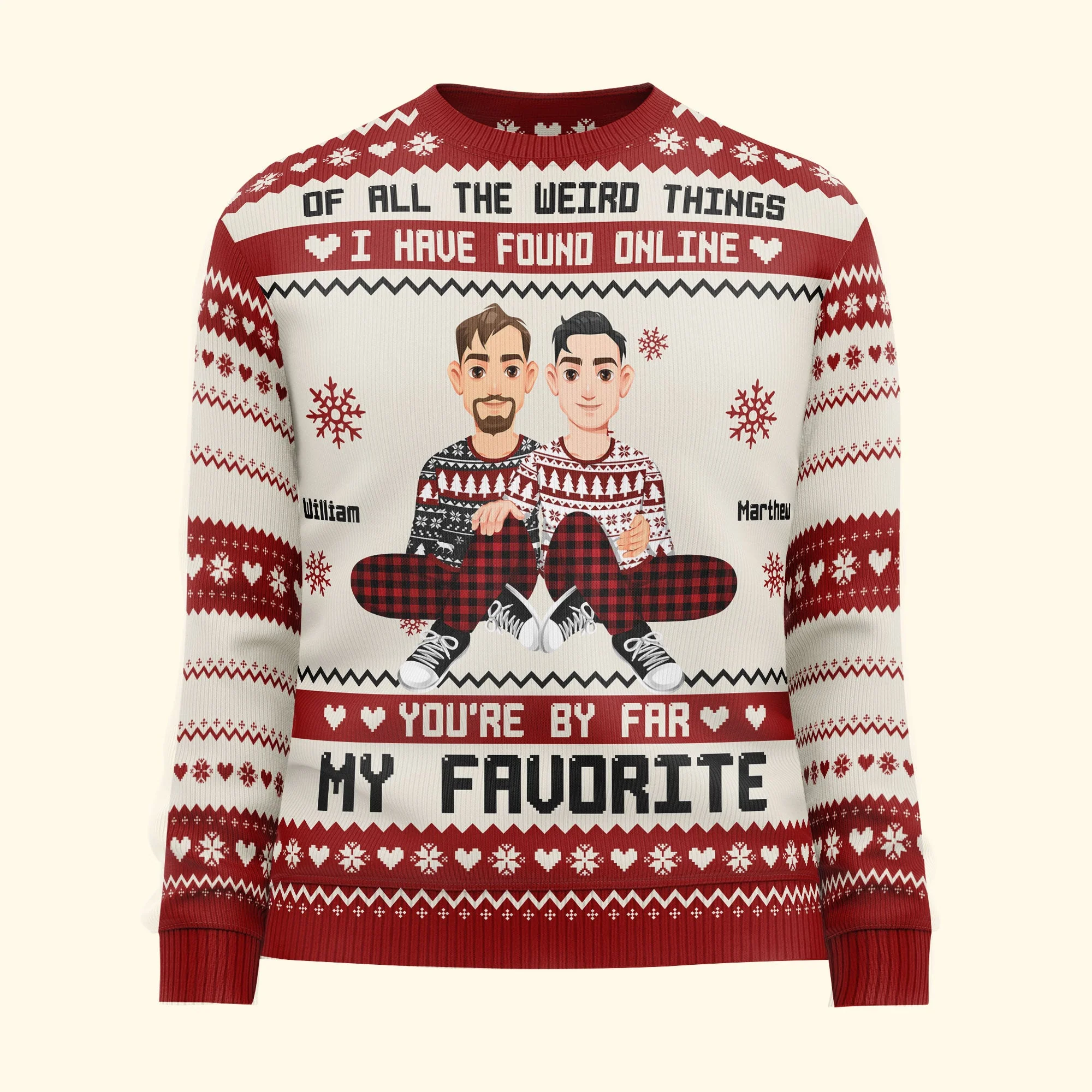 You're By Far My Favorite I Found Online  - Personalized Photo Ugly Sweater - Image 7