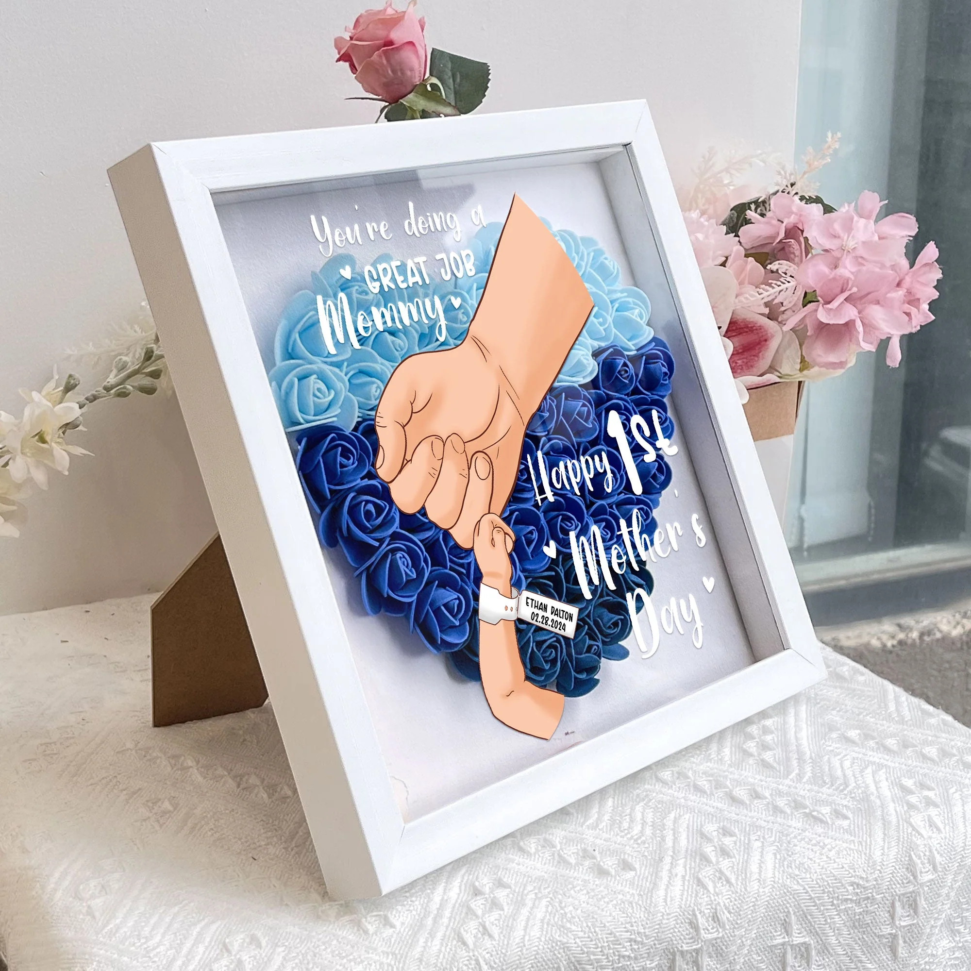 You're Doing A Great Job Mommy - Personalized Flower Shadow Box - Image 5