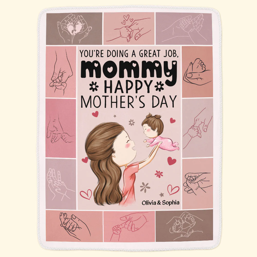 You're Doing Great Job Mommy - Personalized Blanket - Image 4