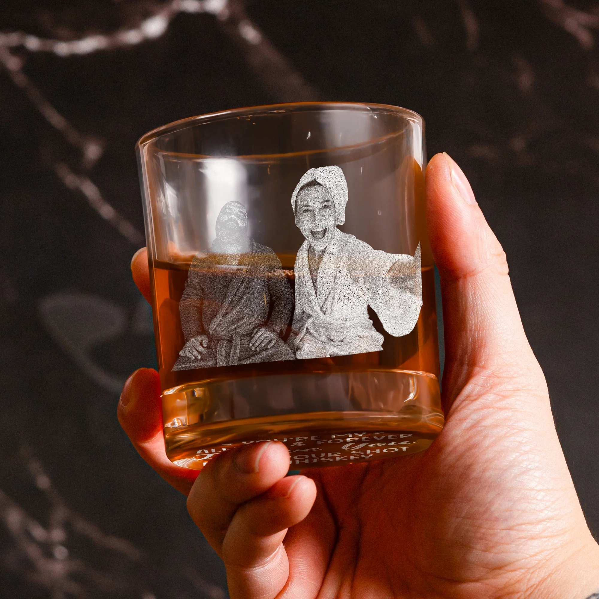 You're My Always & Forever - Personalized Whiskey Glass With Photo - Image 5