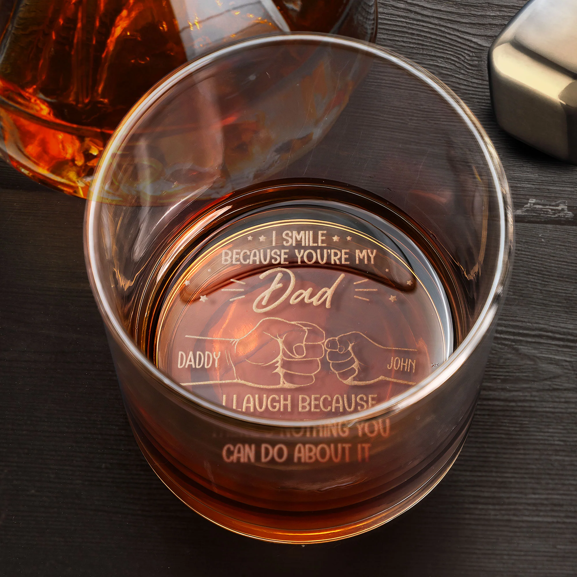 You're My Dad - Personalized Engraved Whiskey Glass - Image 2