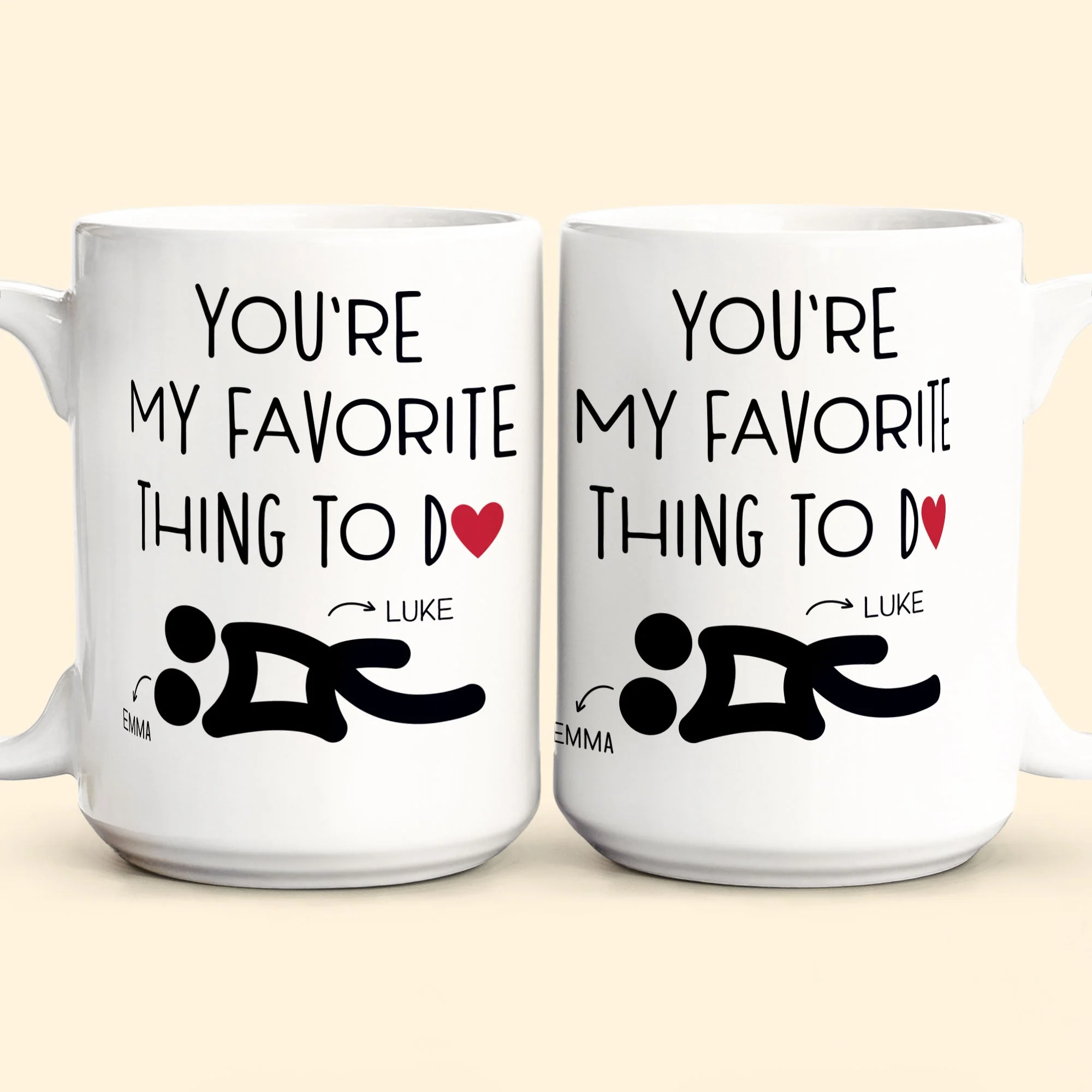 You're My Favorite Thing To Do Funny Couples - Personalized Mug - Image 3