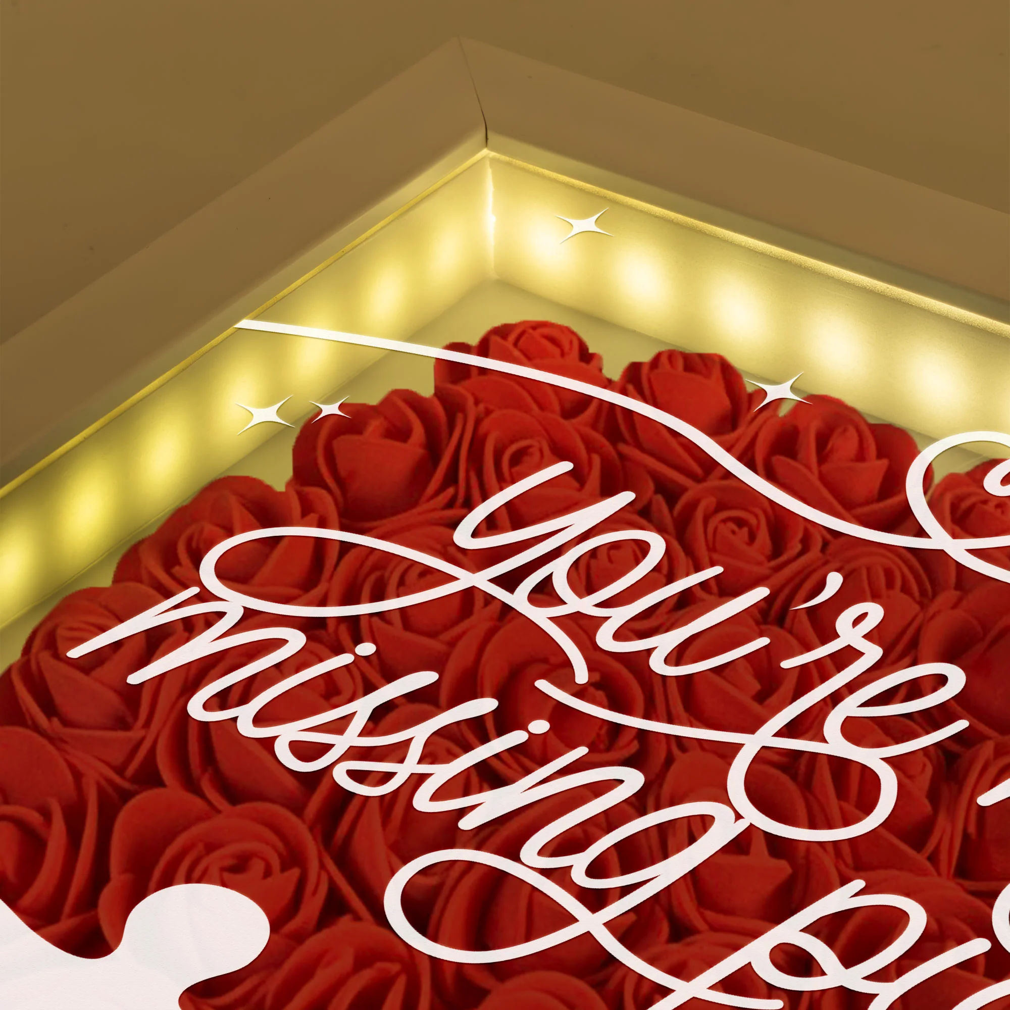 You're My Missing Piece - Personalized Flower Shadow Box With LED Light - Image 2