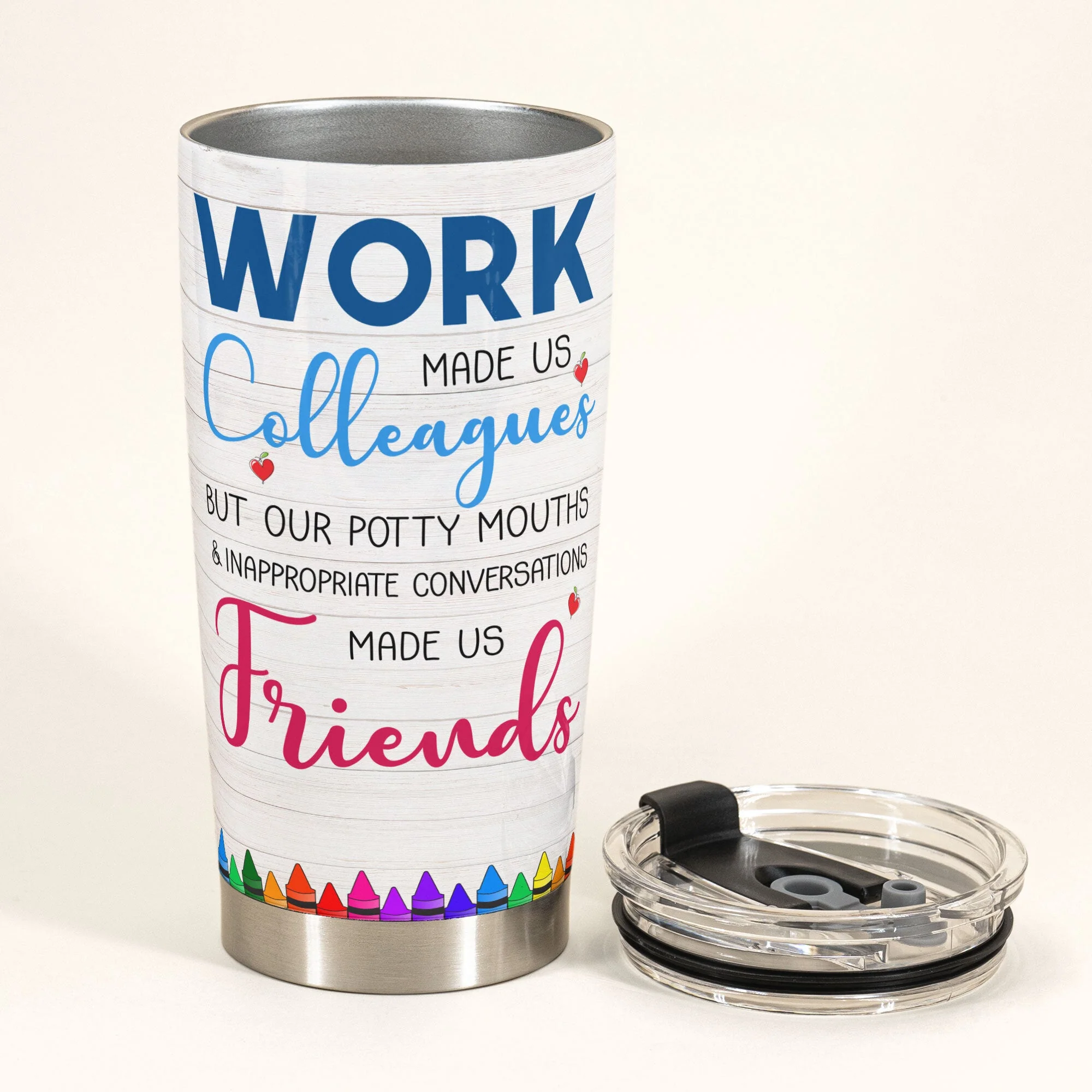 You're My Person - Personalized Tumbler Cup - Gift For Best Friends - Cartoon Teacher - Image 3