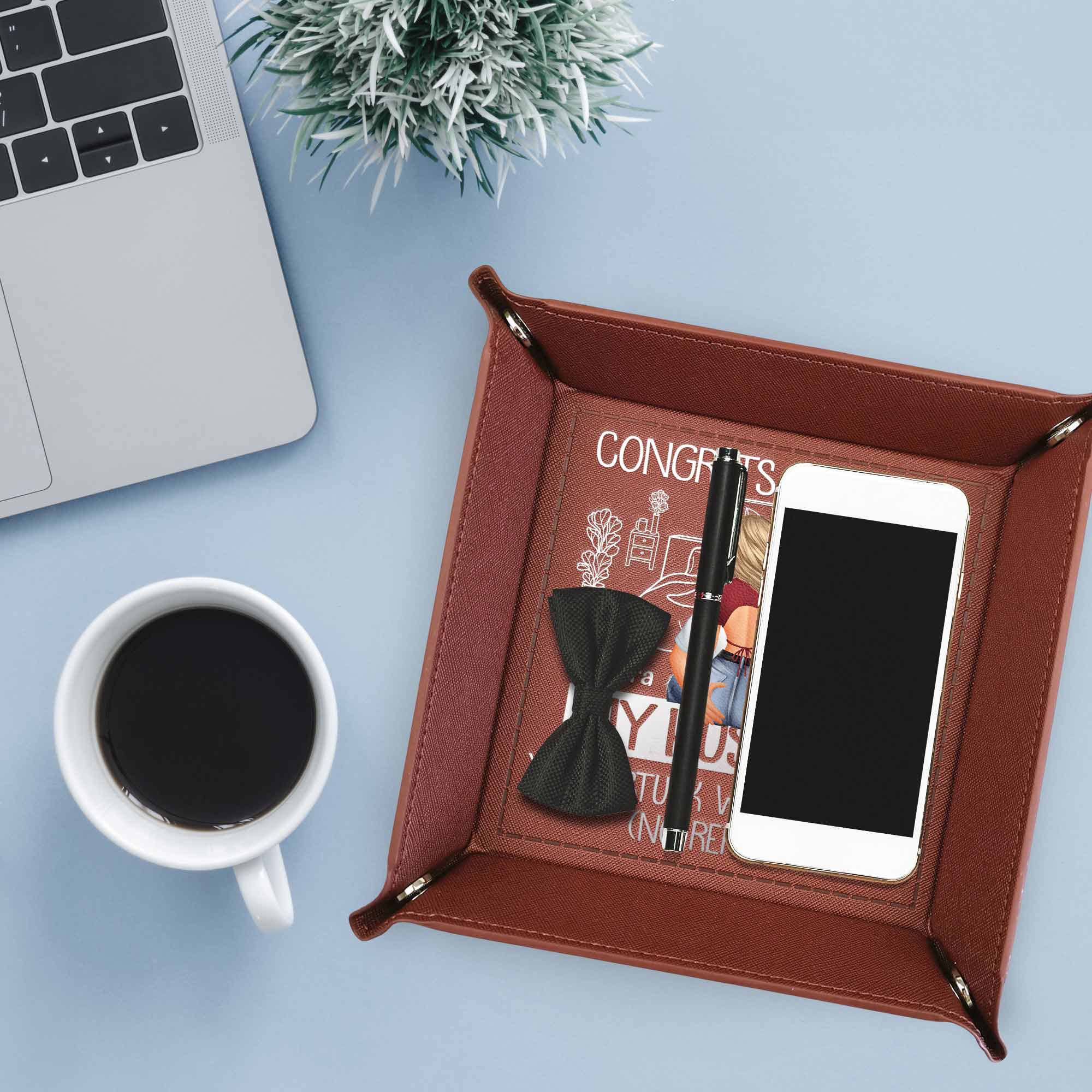 You're Stuck With Me Now - Personalized Leather Valet Tray - Image 4