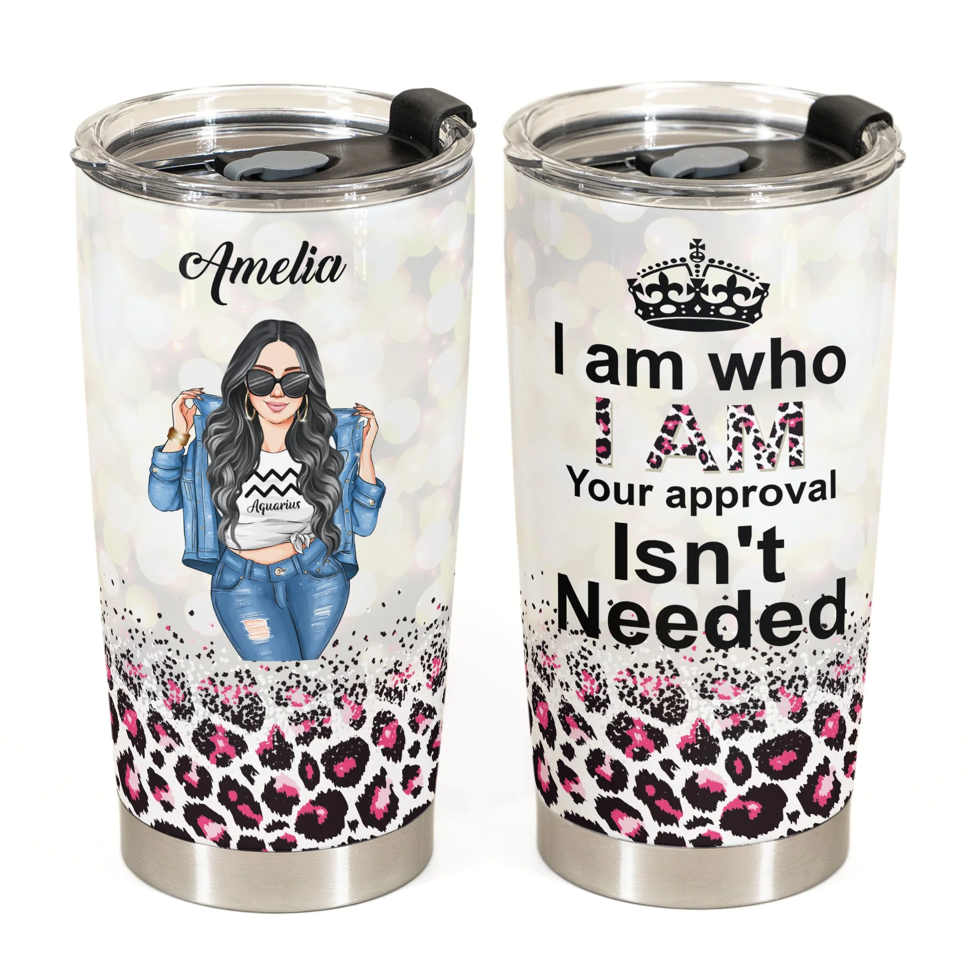 Zodiac Girl I Am Who I Am - Personalized Tumbler Cup - Image 2