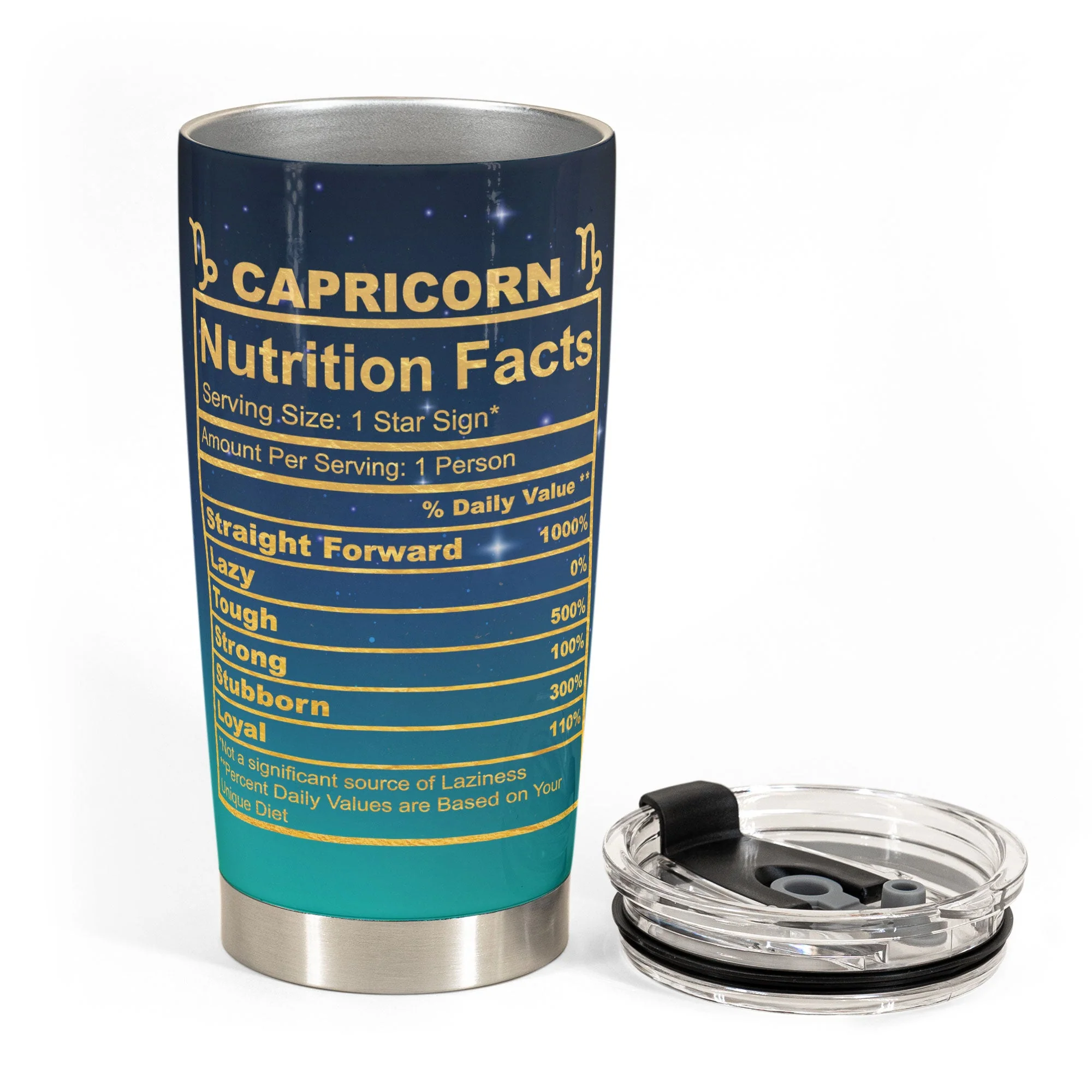 Capricorn Nutrition Facts - Personalized Tumbler Cup - Image 3