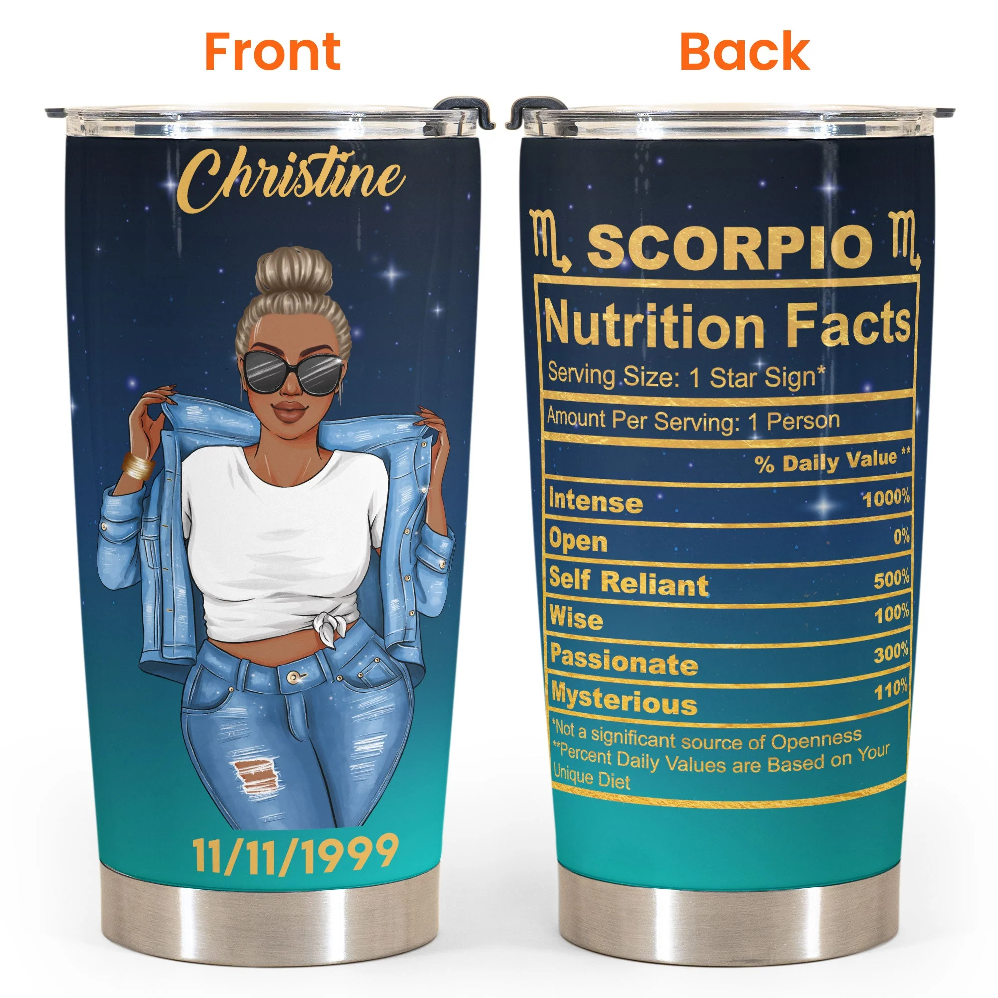 Scorpio Nutrition Facts - Personalized Tumbler Cup - Birthday Gift For Astrology Lovers, Gift For Daughter, Sister, Besties - Image 4