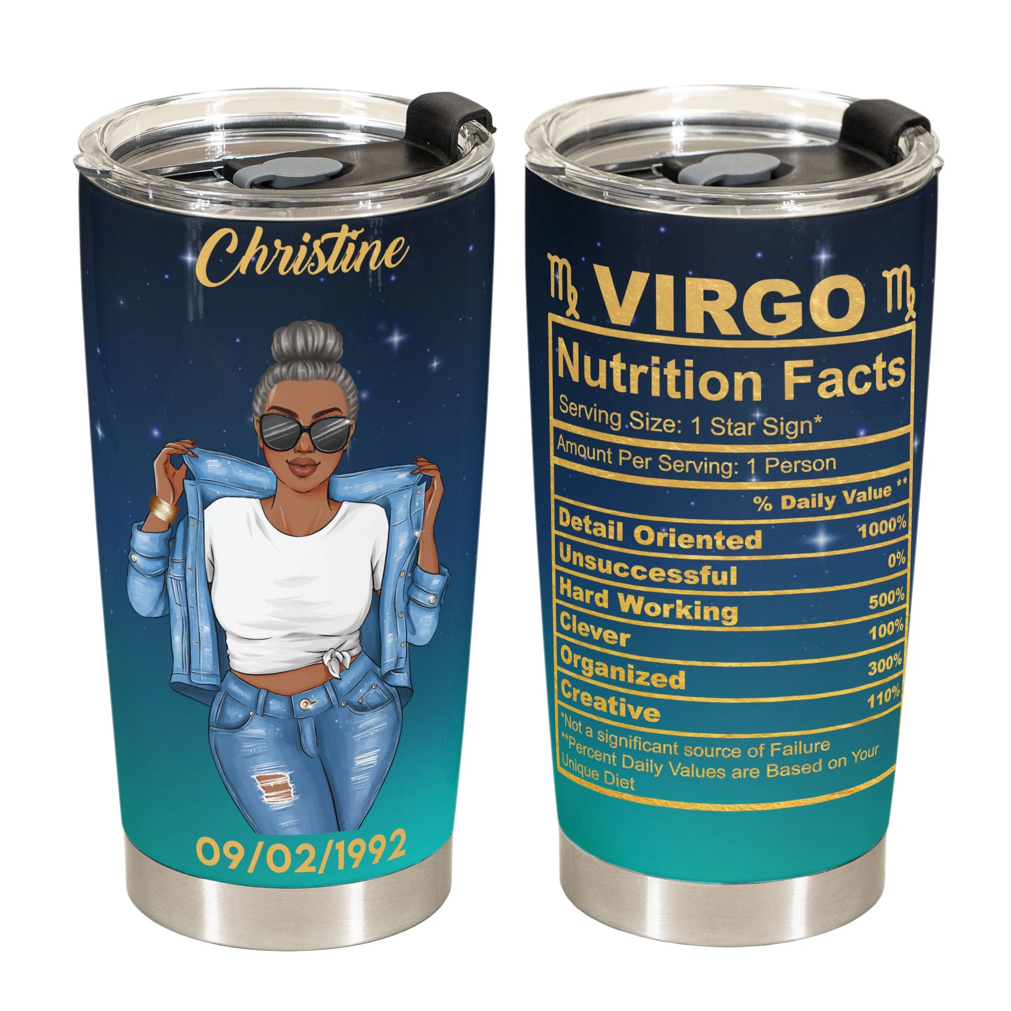 Virgo Nutrition Facts - Personalized Tumbler Cup - Birthday Gift For Astrology Lovers, Gift For Daughter, Sister, Besties - Image 2