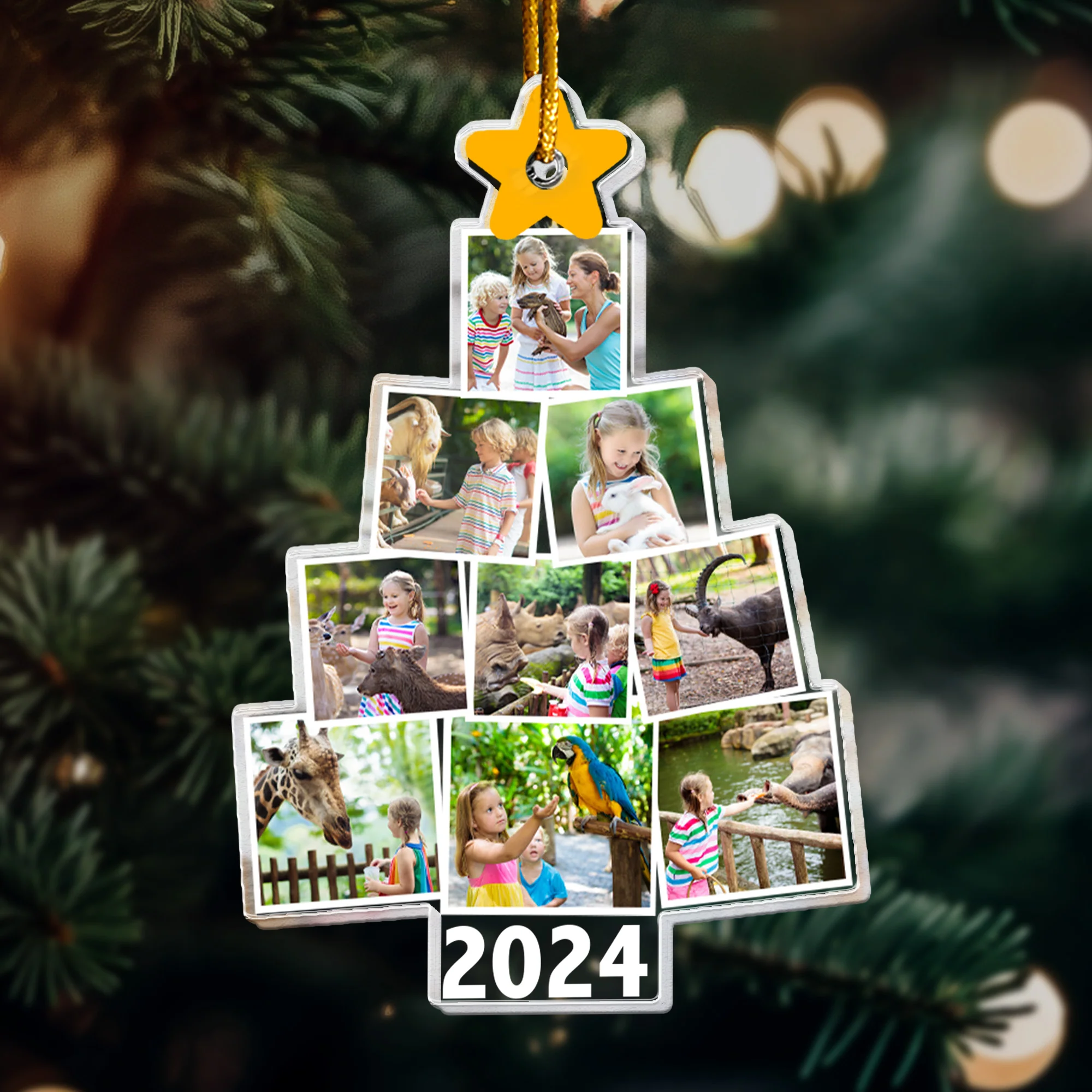 Zoo Area Christmas Tree - Personalized Acrylic Photo Ornament - Image 4